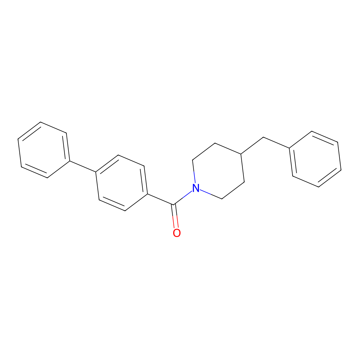 (4-Benzylpiperidin-1-yl)-(4-phenylphenyl)methanone molecular structure, CAS 260428-10-2