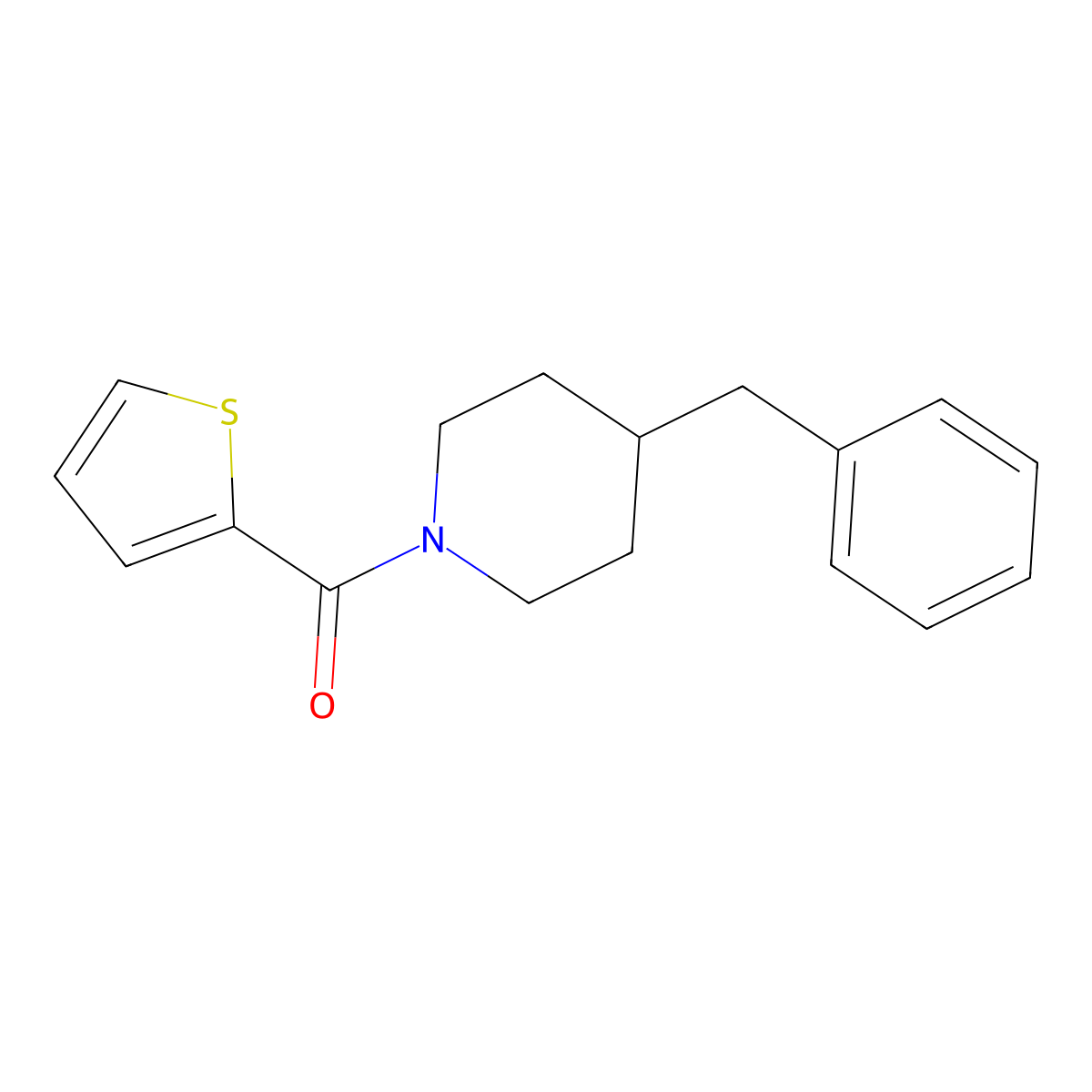 (4-Benzylpiperidin-1-yl)(thiophen-2-yl)methanone molecular structure, CAS 260428-22-6
