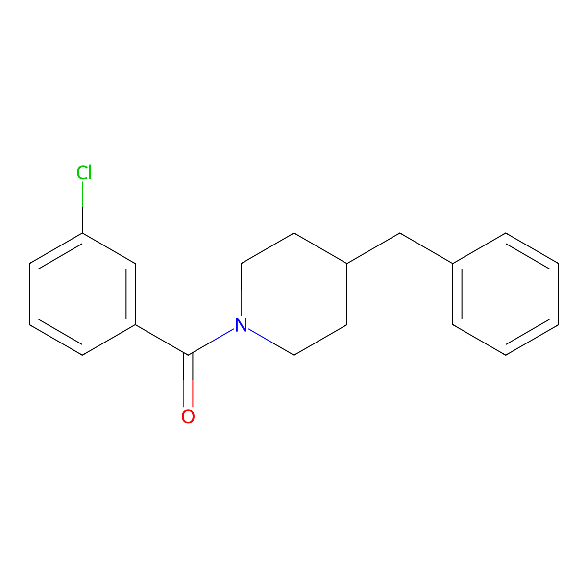 (4-Benzylpiperidin-1-yl)(3-chlorophenyl)methanone molecular structure, CAS 260428-65-7