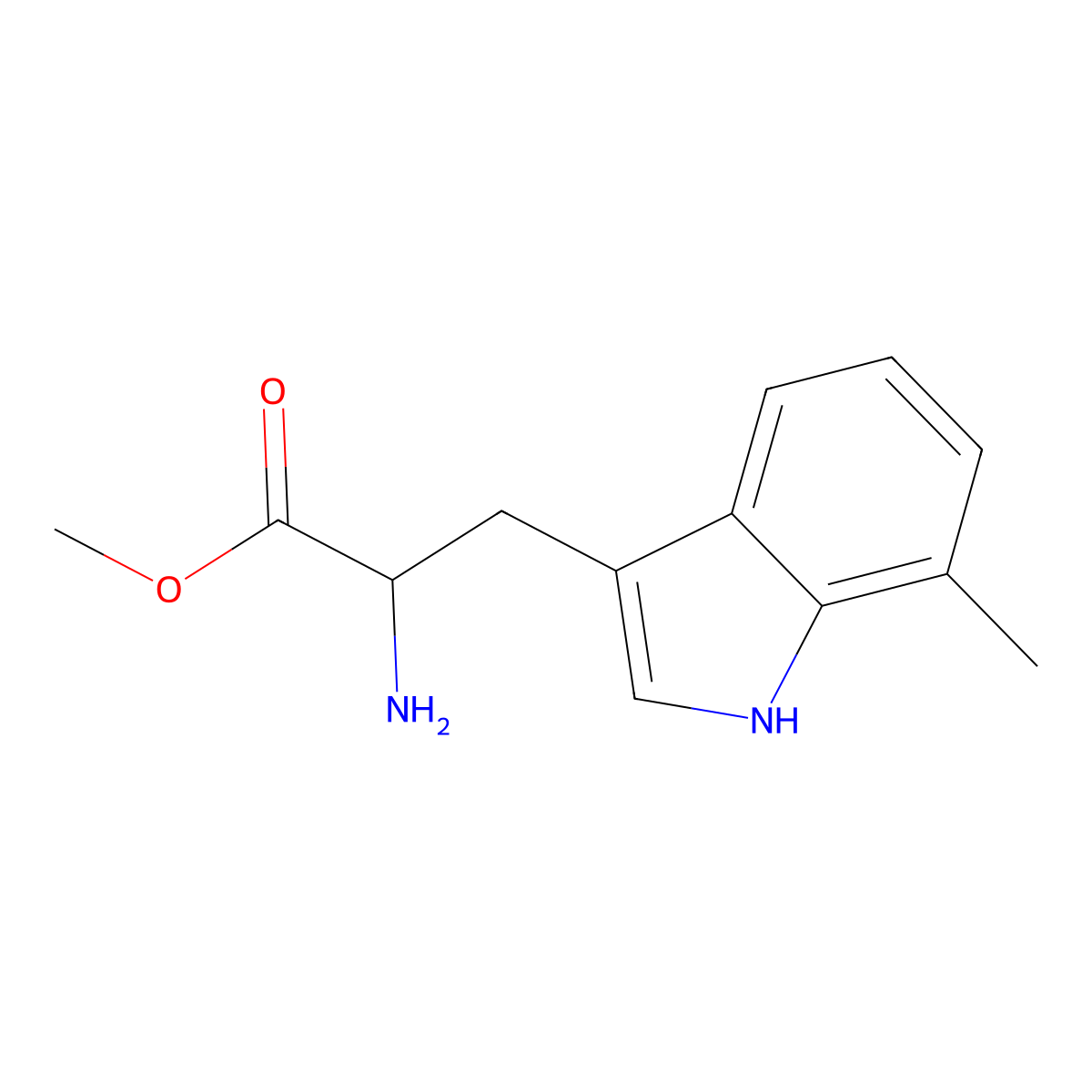 methyl 2-amino-3-(7-methyl-1H-indol-3-yl)propanoate molecular structure, CAS 260430-95-3