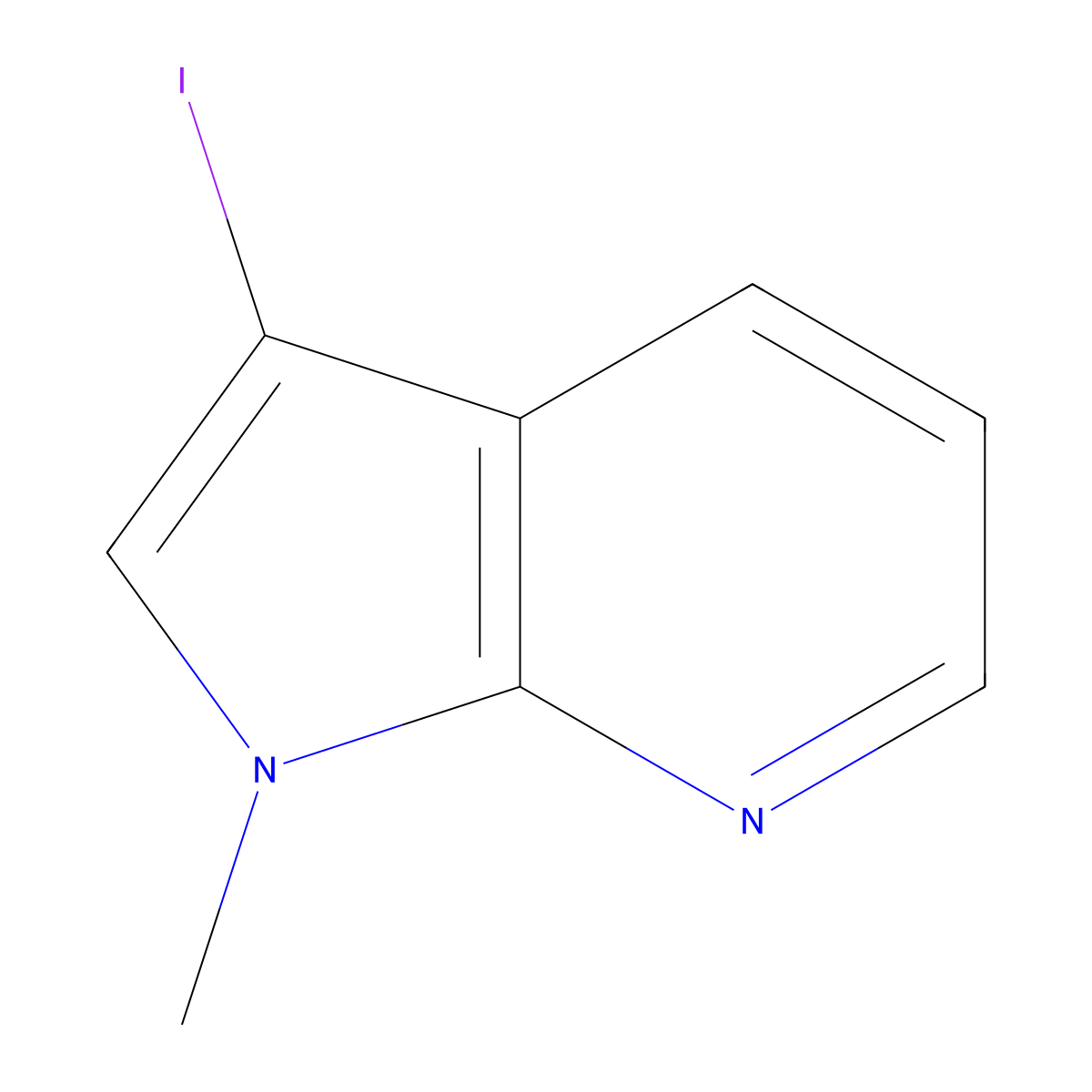 3-iodo-1-methyl-1H-pyrrolo[2,3-b]pyridine molecular structure, CAS 260431-71-8