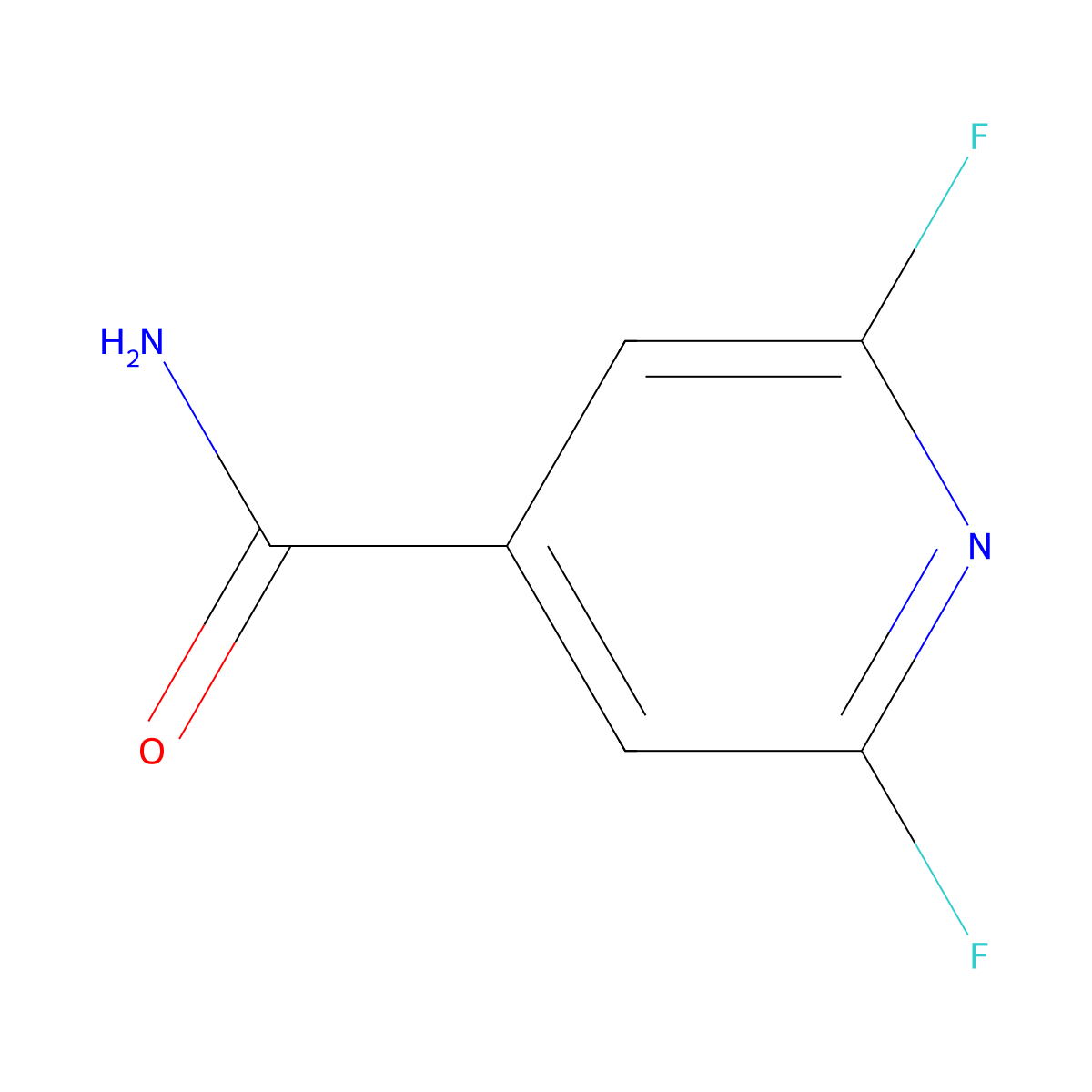 2,6-Difluoroisonicotinamide molecular structure, CAS 2604327-00-4