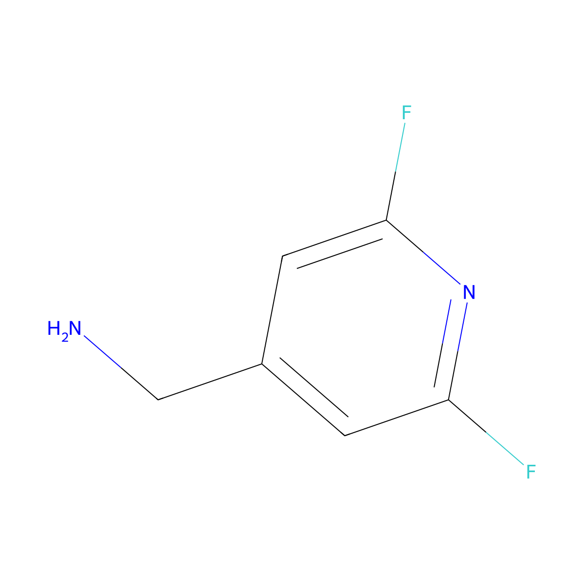 (2,6-Difluoropyridin-4-yl)methanamine molecular structure, CAS 2604327-04-8