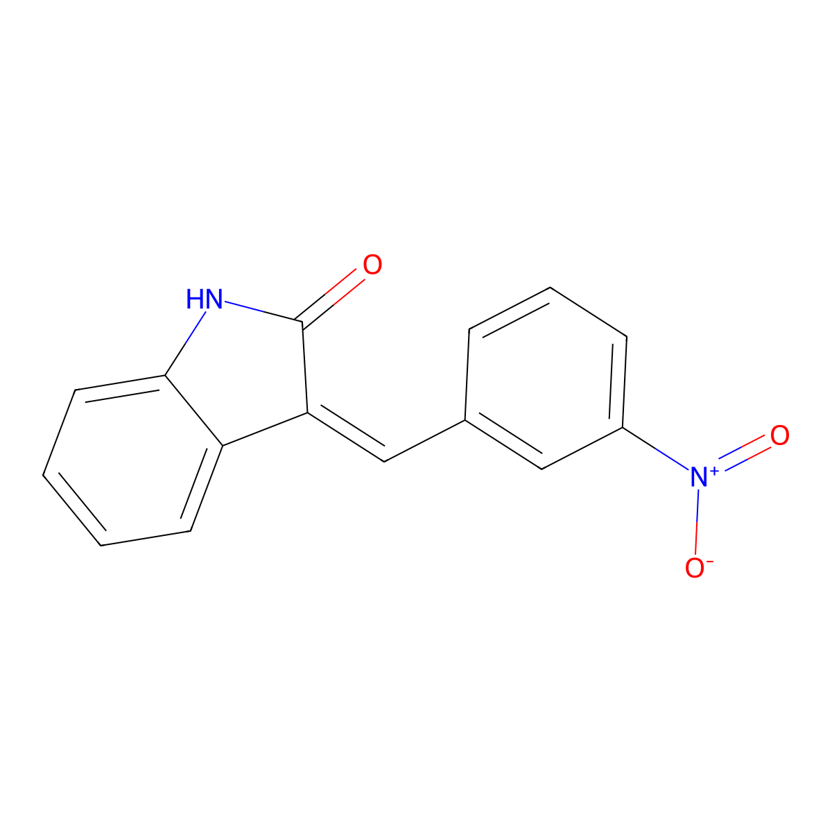 3-(3-Nitrobenzylidene)indolin-2-one molecular structure, CAS 260436-79-1
