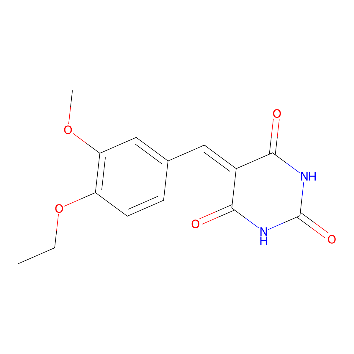 5-(4-ethoxy-3-methoxybenzylidene)pyrimidine-2,4,6(1H,3H,5H)-trione molecular structure, CAS 260436-91-7