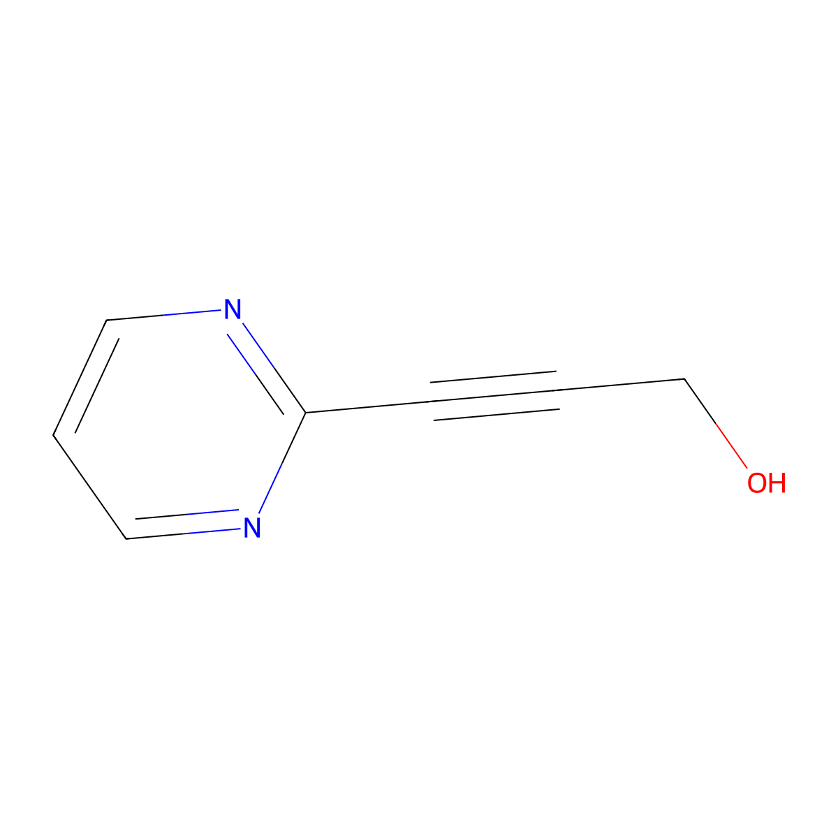 3-(Pyrimidin-2-yl)prop-2-yn-1-ol molecular structure, CAS 260441-08-5