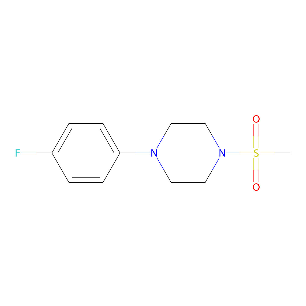 1-(4-Fluorophenyl)-4-(methylsulfonyl)piperazine molecular structure, CAS 260441-12-1
