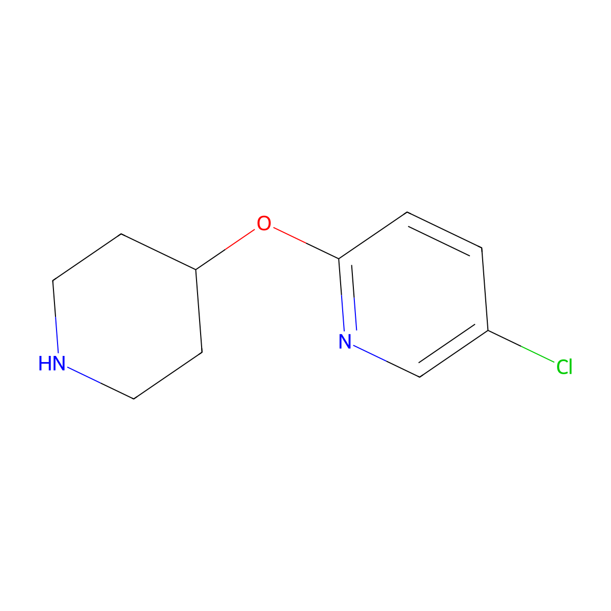 5-Chloro-2-(piperidin-4-yloxy)pyridine molecular structure, CAS 260441-44-9