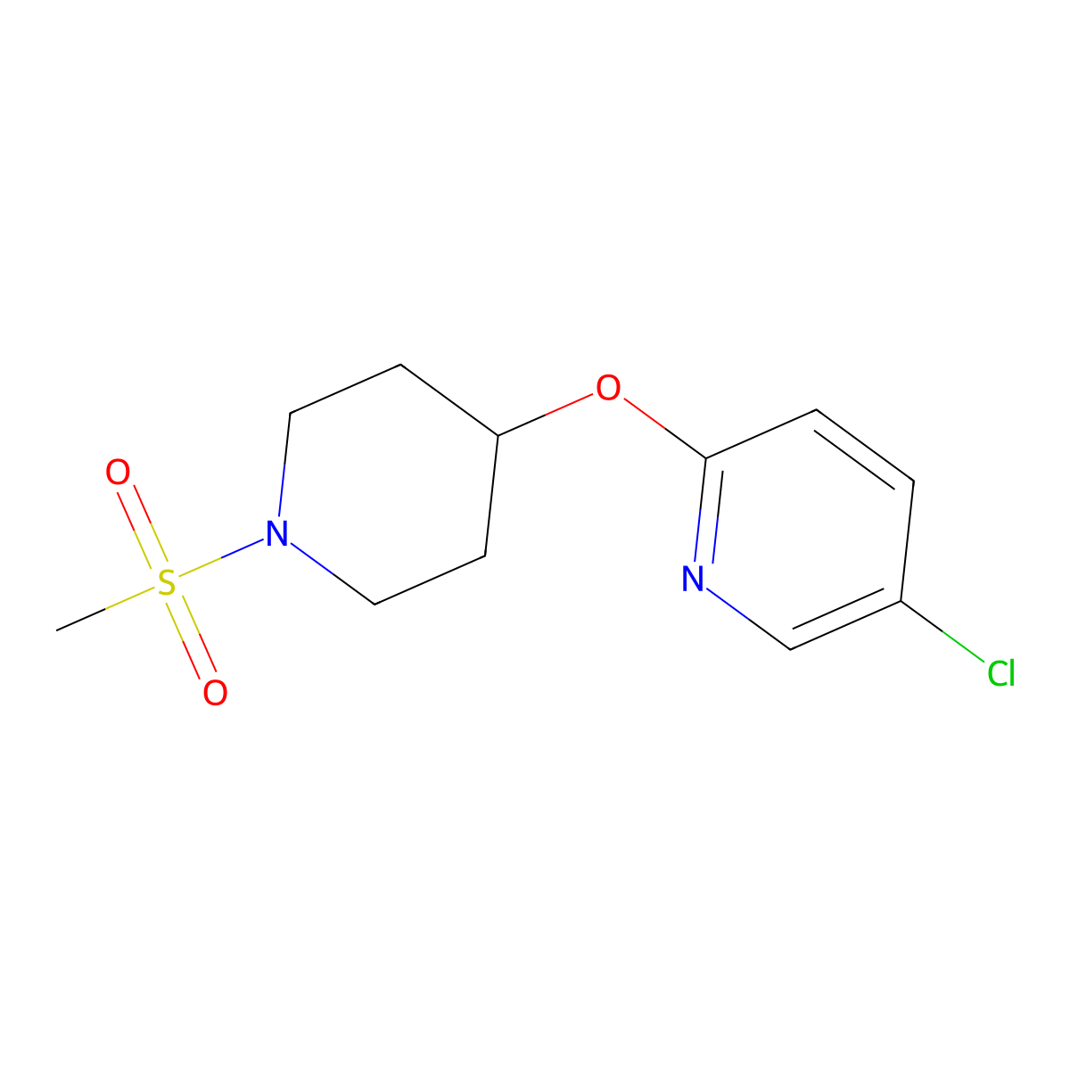 2-(N-methanesulfonyl-4-piperidinyloxy)-5-chloropyridine molecular structure, CAS 260441-45-0