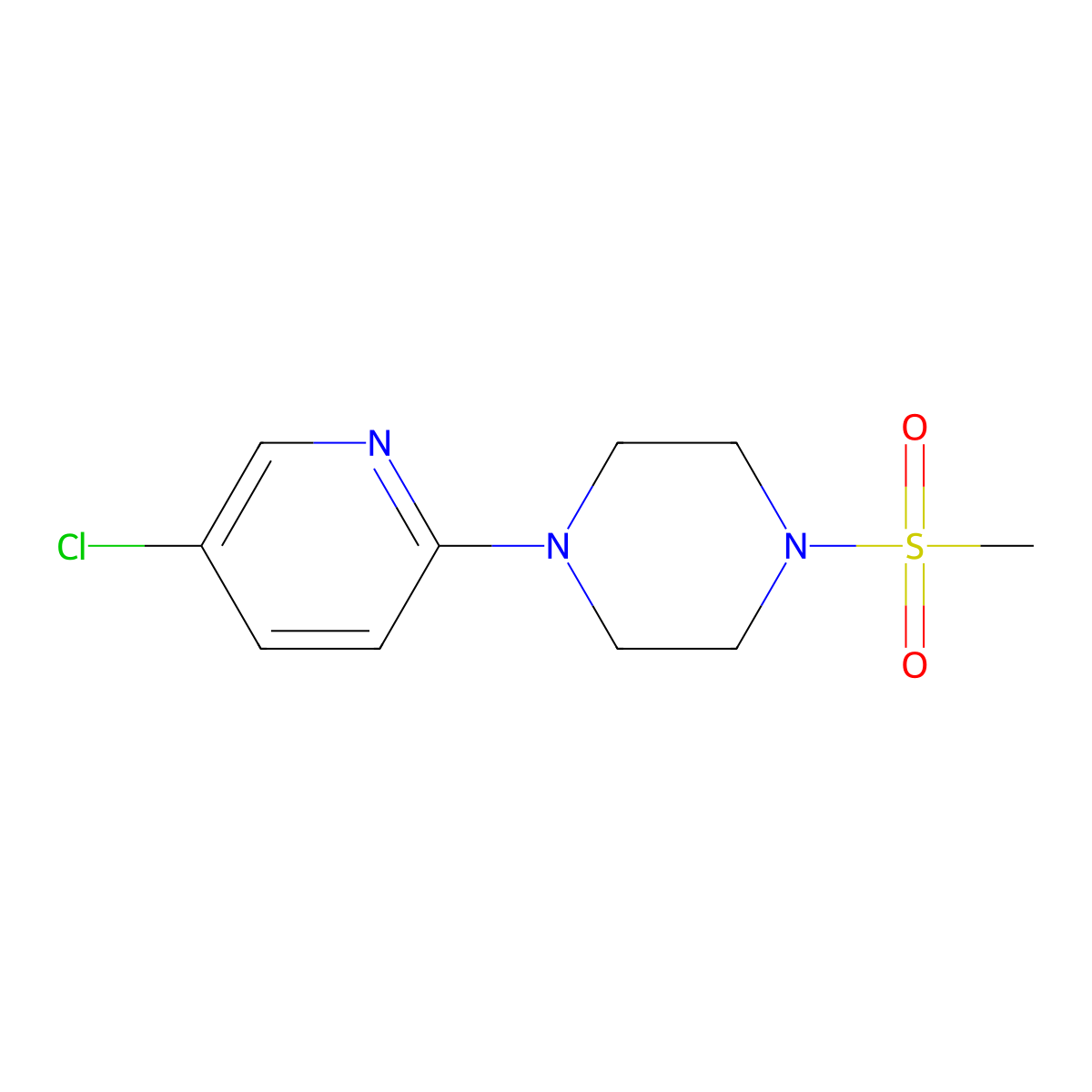 1-(5-Chloropyridin-2-yl)-4-(methylsulfonyl)piperazine molecular structure, CAS 260441-51-8
