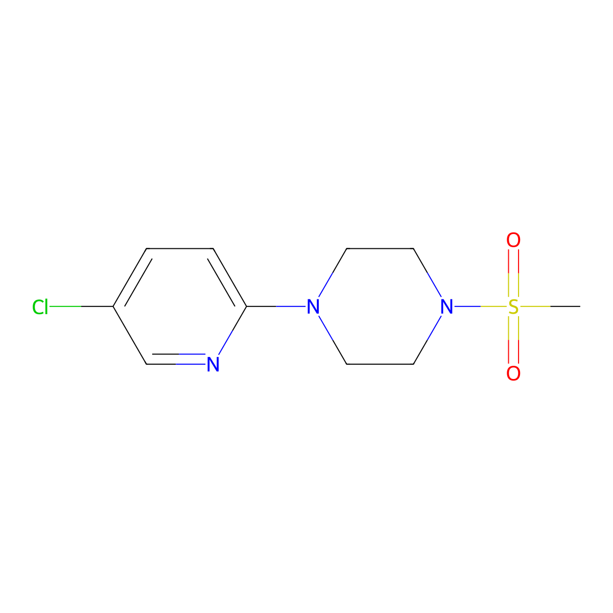 1-(5-Chloropyridin-2-yl)-4-(methylsulfonyl)piperazine molecular structure, CAS 260441-51-8