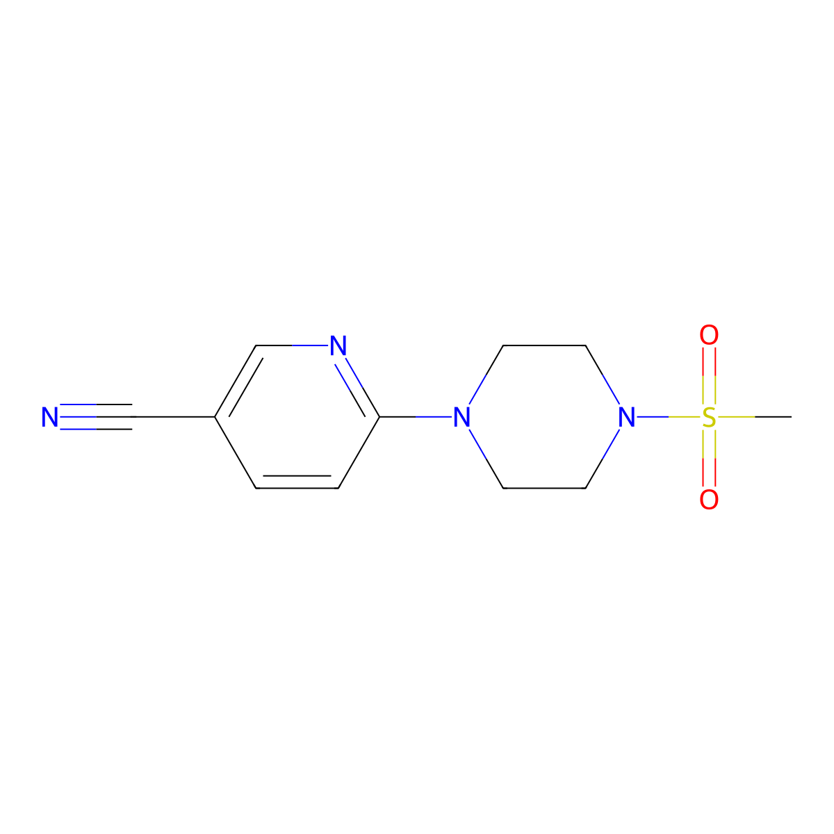 6-[4-(Methylsulfonyl)-1-piperazinyl]-3-pyridinecarbonitrile molecular structure, CAS 260441-53-0