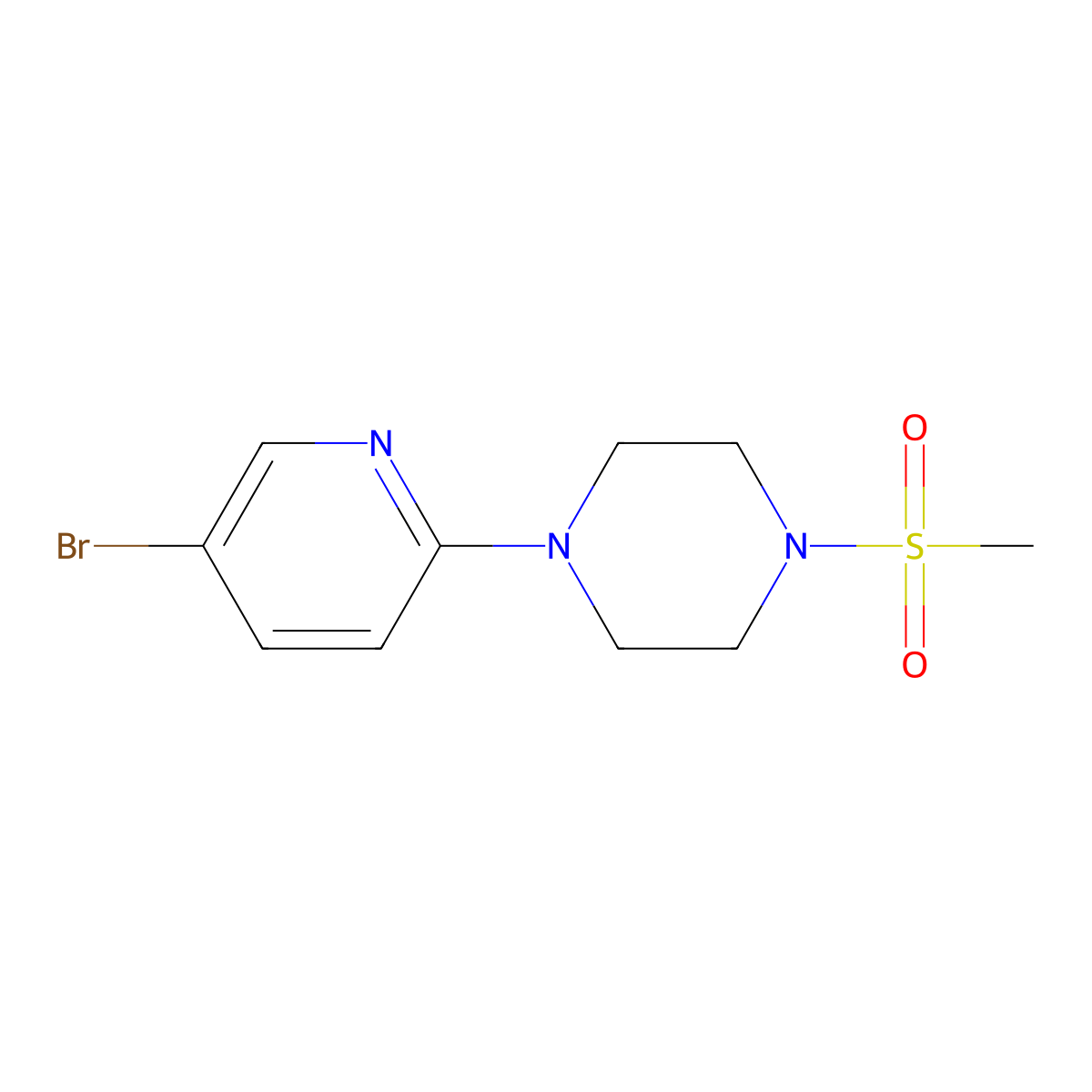 1-(5-Bromopyridin-2-yl)-4-(methylsulfonyl)piperazine molecular structure, CAS 260441-55-2