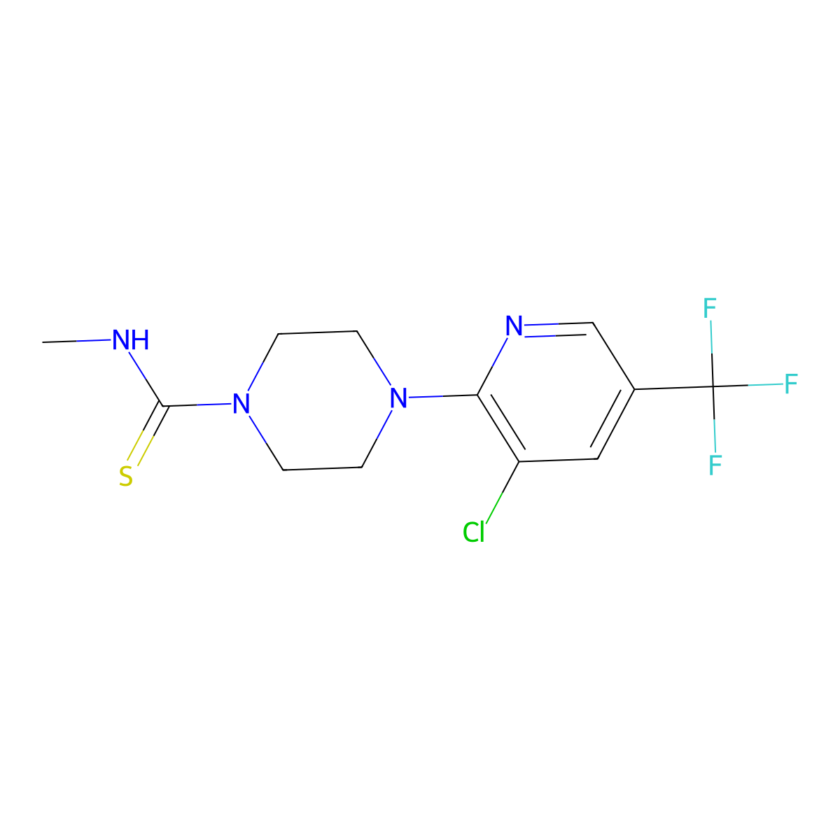4-[3-chloro-5-(trifluoromethyl)pyridin-2-yl]-N-methyltetrahydropyrazine-1(2H)-carbothioamide molecular structure, CAS 260442-06-6