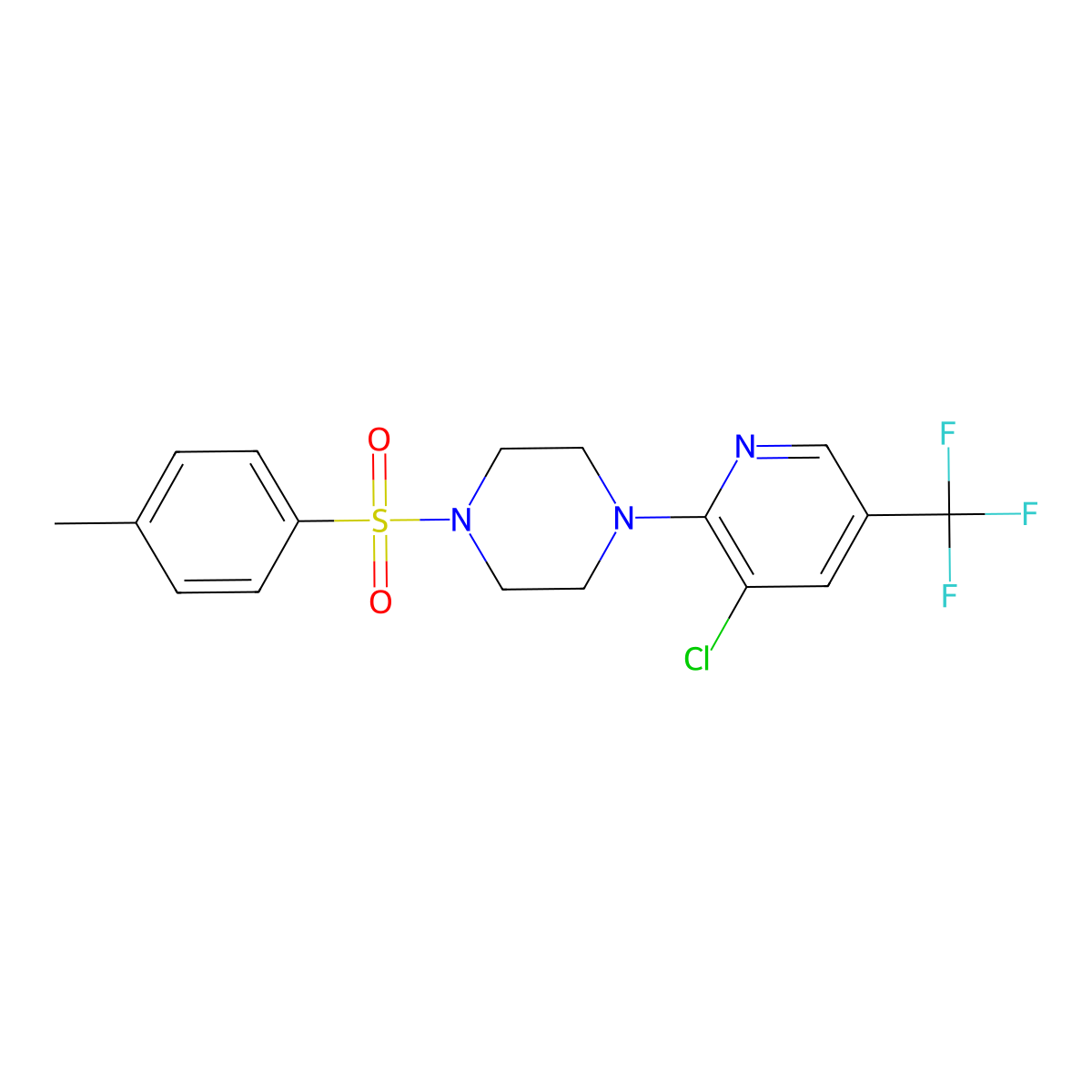 1-[3-Chloro-5-(trifluoromethyl)pyridin-2-yl]-4-(4-methylphenyl)sulfonylpiperazine molecular structure, CAS 260442-08-8
