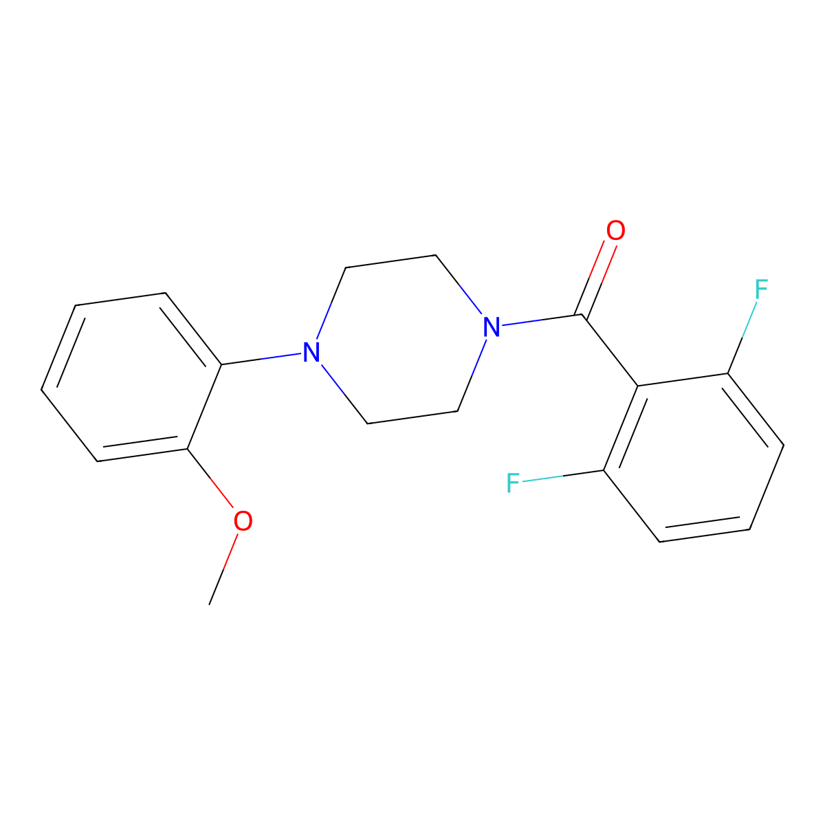 2,6-Difluorophenyl 4-(2-methoxyphenyl)piperazinyl ketone molecular structure, CAS 260442-45-3