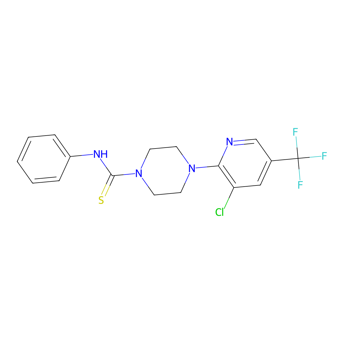 4-[3-chloro-5-(trifluoromethyl)pyridin-2-yl]-N-phenylpiperazine-1-carbothioamide molecular structure, CAS 260442-65-7