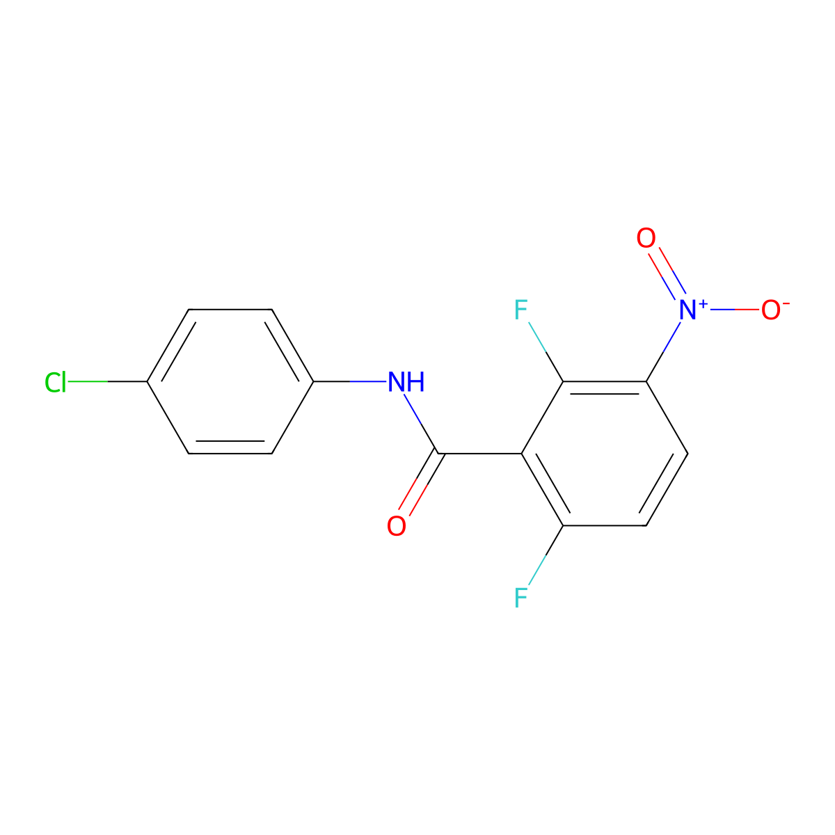 N-(4-chlorophenyl)-2,6-difluoro-3-nitrobenzamide molecular structure, CAS 260442-70-4