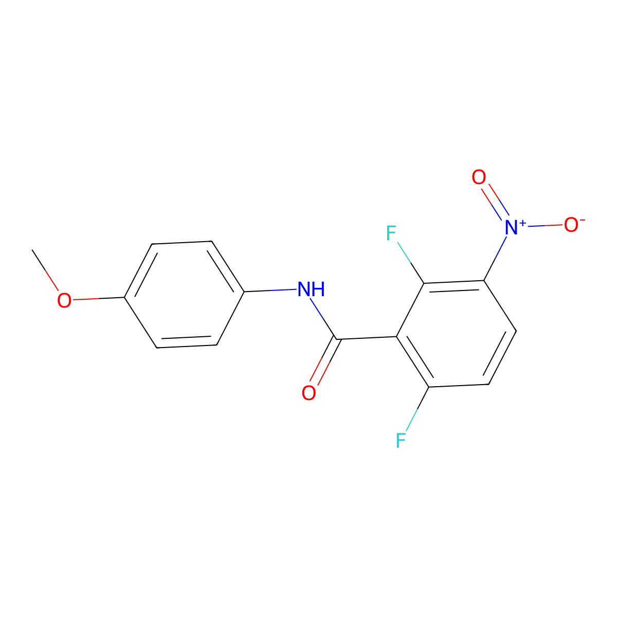 2,6-difluoro-N-(4-methoxyphenyl)-3-nitrobenzamide molecular structure, CAS 260442-72-6