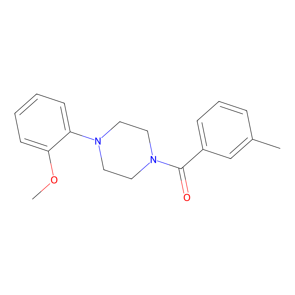 1-(2-Methoxyphenyl)-4-(3-methylbenzoyl)piperazine molecular structure, CAS 260442-75-9