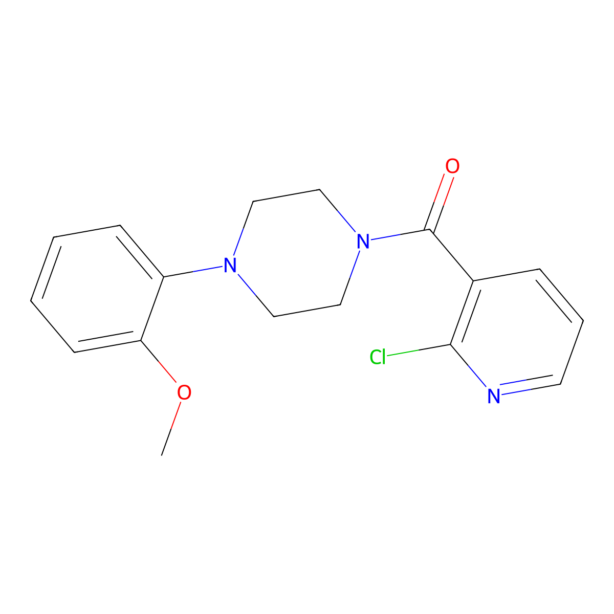 (2-Chloropyridin-3-yl)[4-(2-methoxyphenyl)piperazino]methanone molecular structure, CAS 260442-79-3
