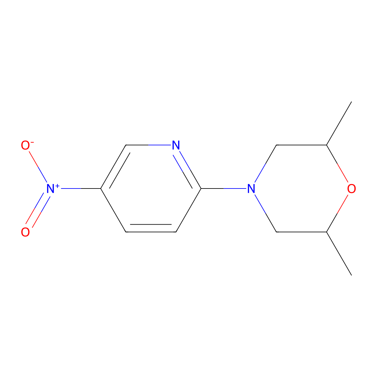 2,6-Dimethyl-4-(5-nitropyridin-2-yl)morpholine molecular structure, CAS 260447-04-9