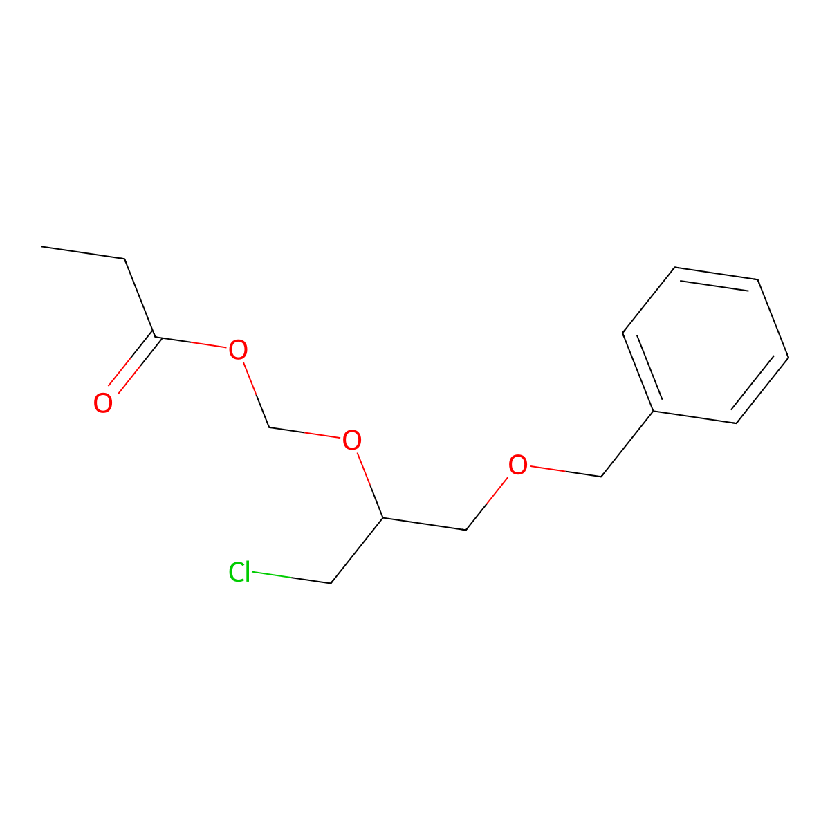 ((1-(Benzyloxy)-3-chloropropan-2-yl)oxy)methyl propionate molecular structure, CAS 260448-01-9