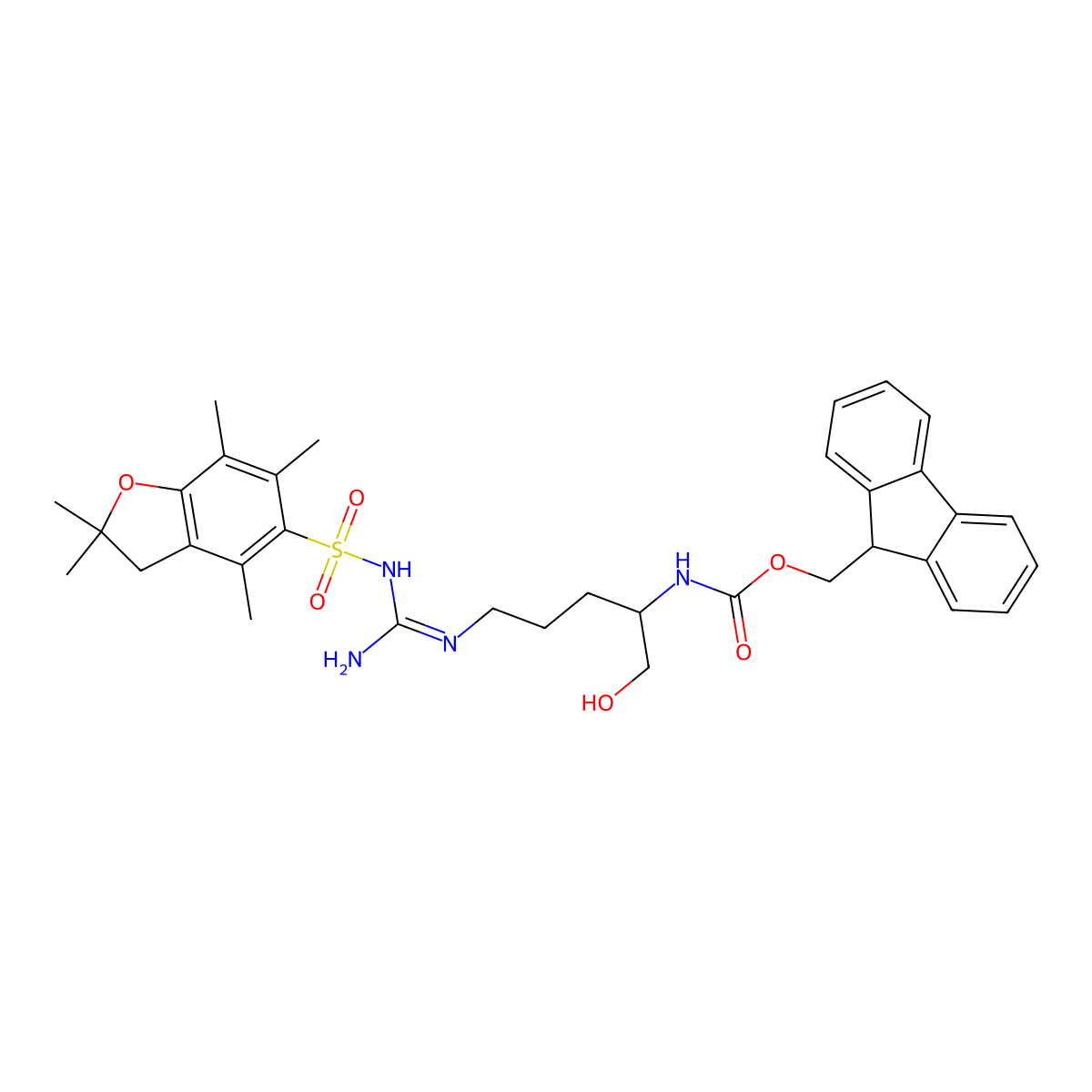 Fmoc-Arg(pbf)-OL molecular structure, CAS 260450-75-7