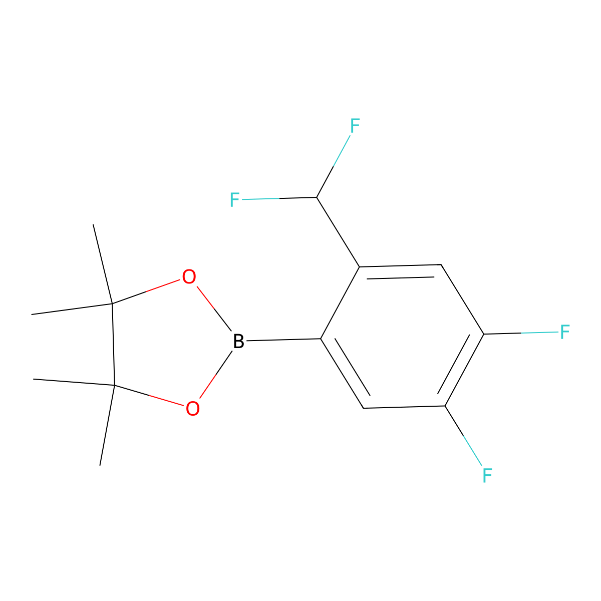 2-(2-(Difluoromethyl)-4,5-difluorophenyl)-4,4,5,5-tetramethyl-1,3,2-dioxaborolane molecular structure, CAS 2604514-82-9