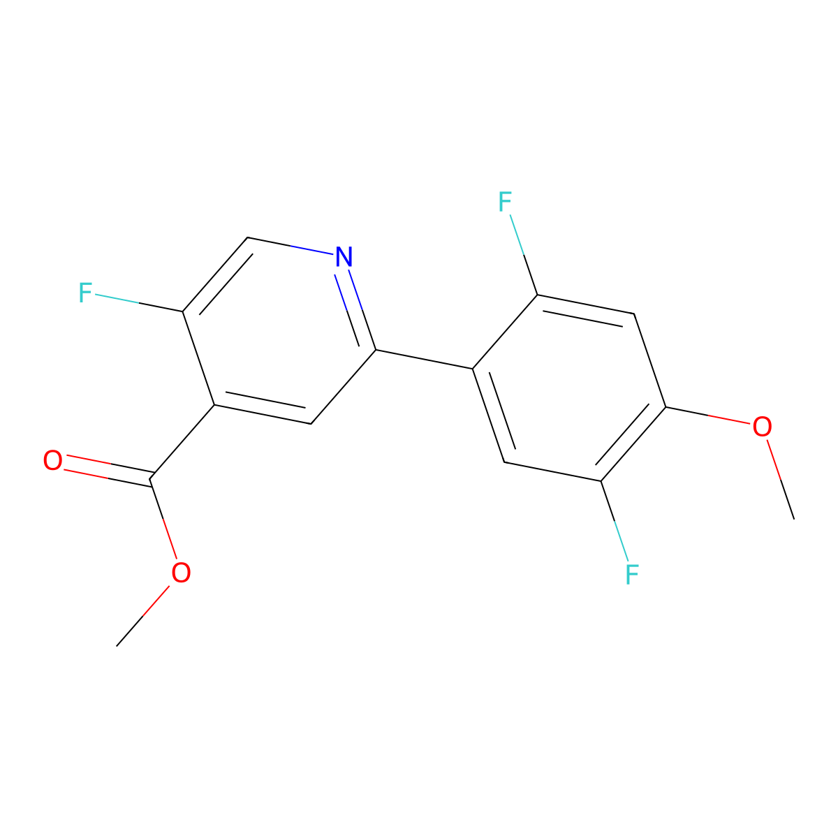 Methyl 2-(2,5-difluoro-4-methoxyphenyl)-5-fluoroisonicotinate molecular structure, CAS 2604514-85-2