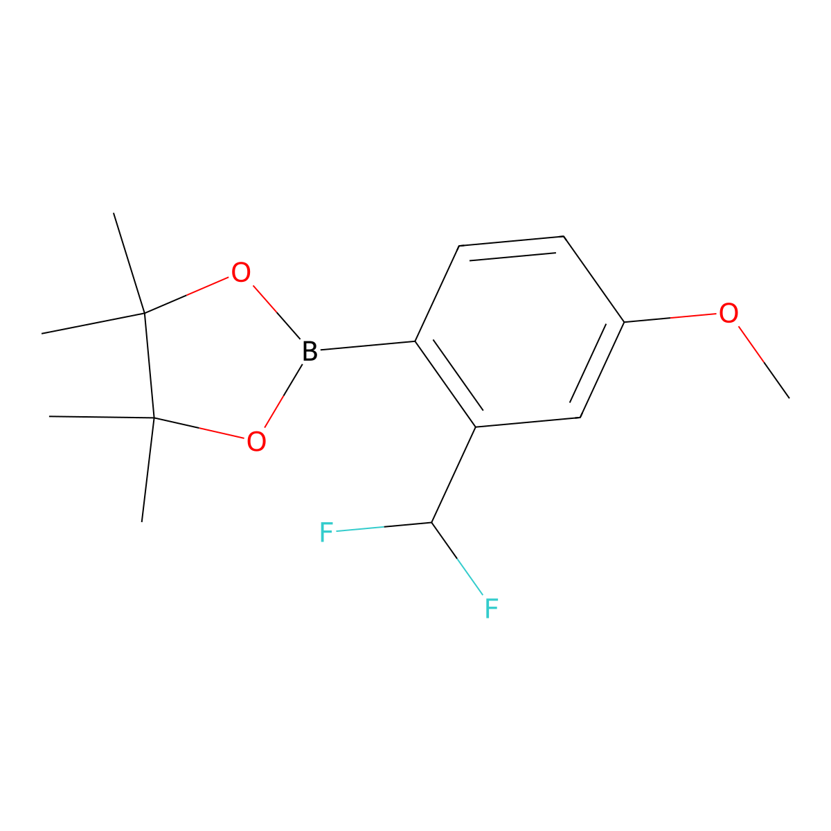 2-[2-(Difluoromethyl)-4-methoxyphenyl]-4,4,5,5-tetramethyl-1,3,2-dioxaborolane molecular structure, CAS 2604517-15-7