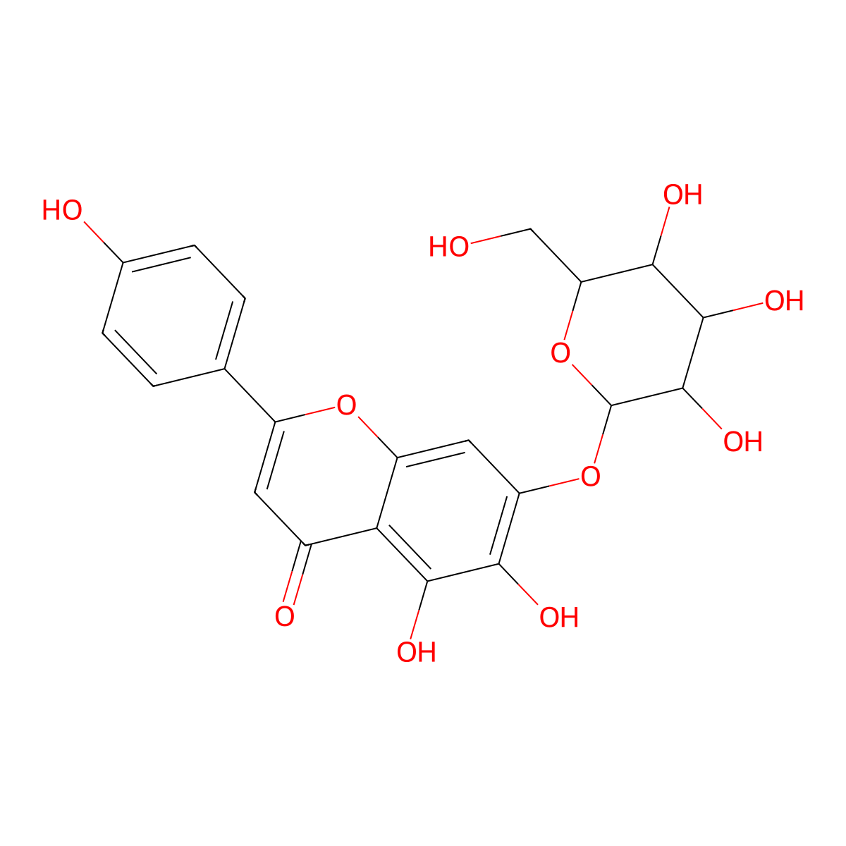 Plantaginin molecular structure, CAS 26046-94-6