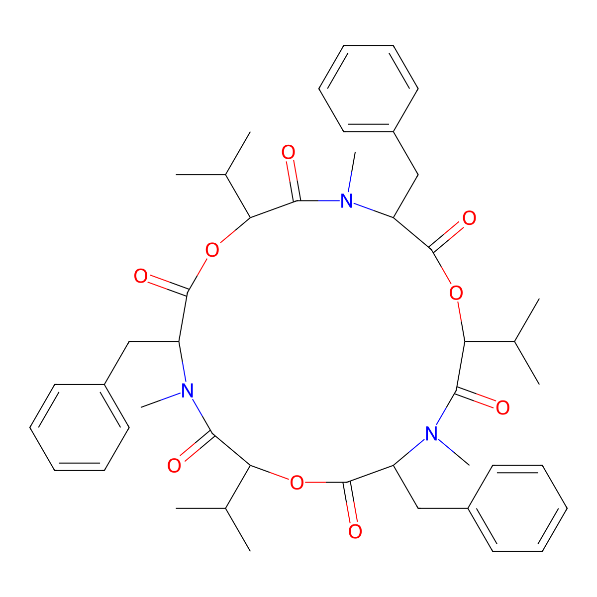 Beauvericin molecular structure, CAS 26048-05-5