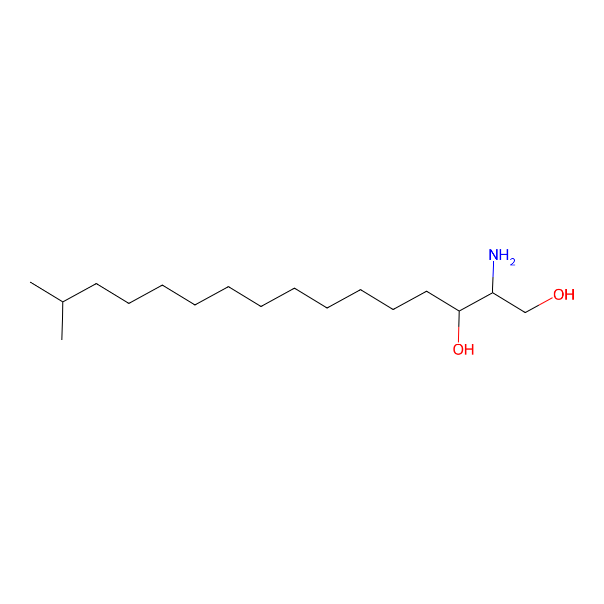 15-Methylhexadecasphinganine molecular structure, CAS 26048-10-2