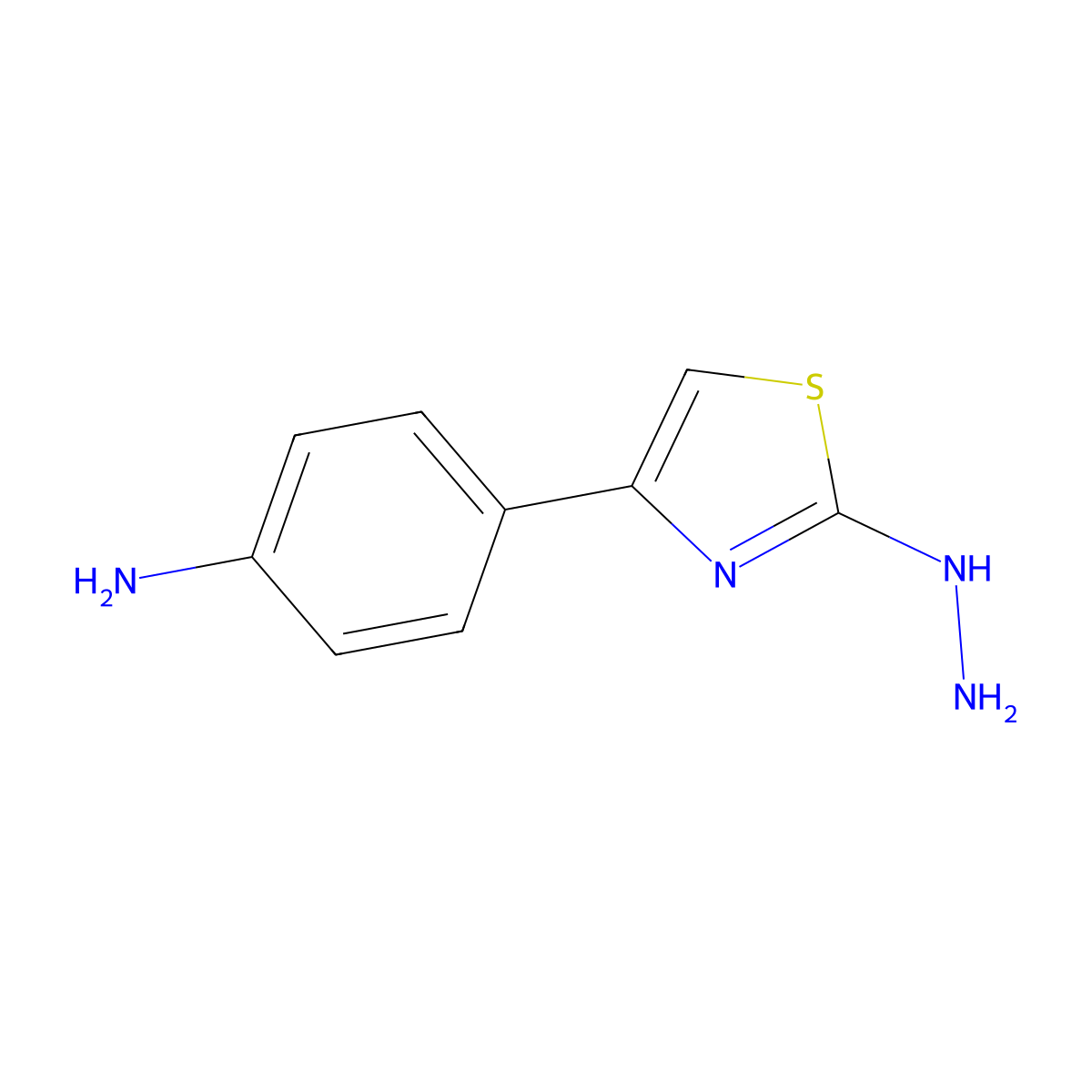 2-Hydrazino-4-(4-aminophenyl)thiazole molecular structure, CAS 26049-71-8