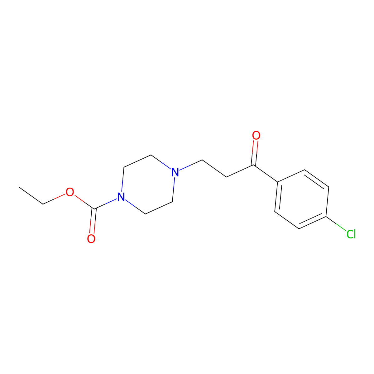 Ethyl 4-[3-(4-chlorophenyl)-3-oxopropyl]-1-piperazinecarboxylate molecular structure, CAS 26049-72-9