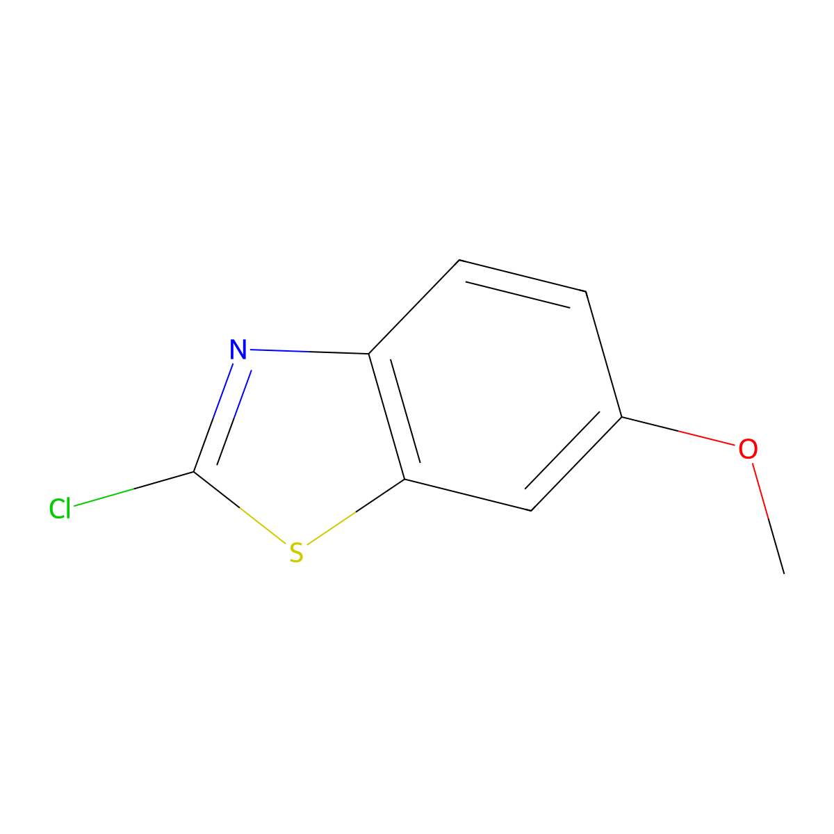 2-Chloro-6-methoxybenzothiazole molecular structure, CAS 2605-14-3