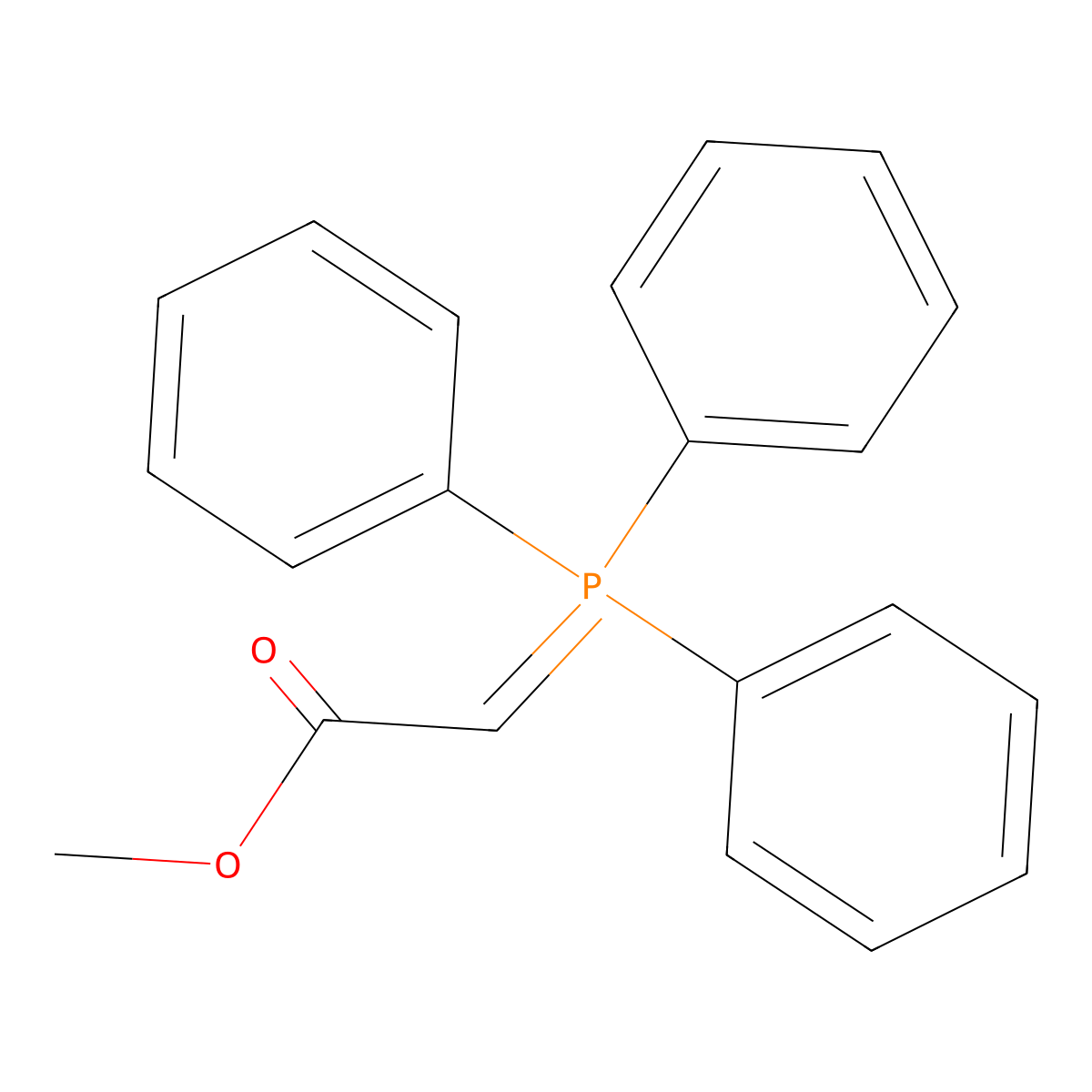 Acetic acid, 2-(triphenylphosphoranylidene)-, methyl ester molecular structure, CAS 2605-67-6