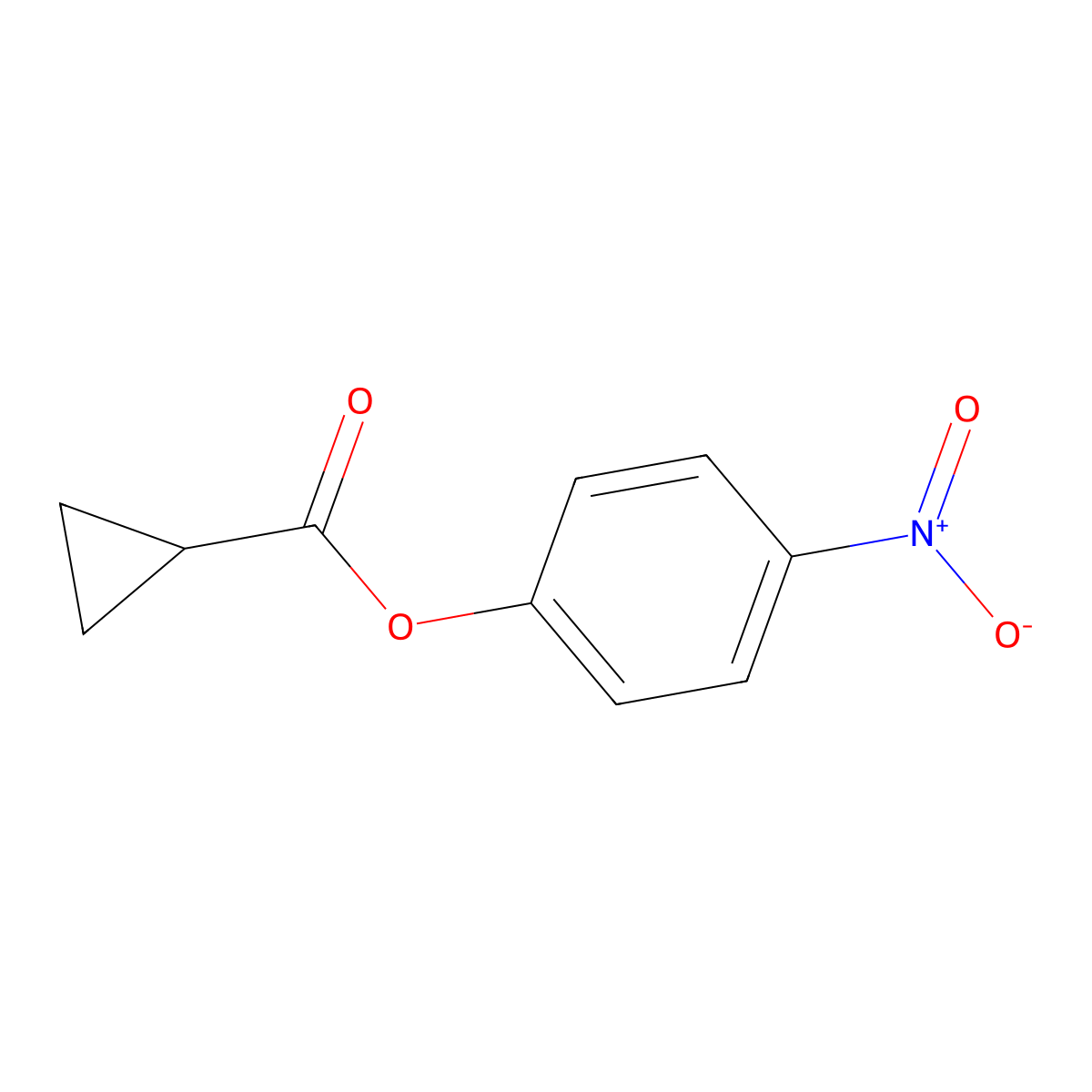 Cyclopropanecarboxylic acid, 4-nitrophenyl ester molecular structure, CAS 26050-99-7