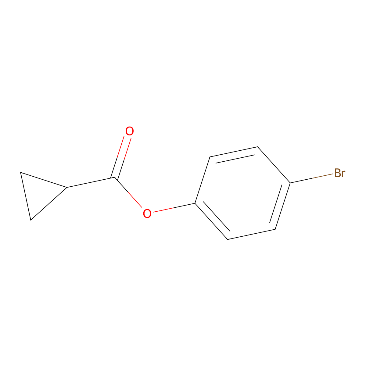 Cyclopropanecarboxylic acid, 4-bromophenyl ester molecular structure, CAS 26051-10-5