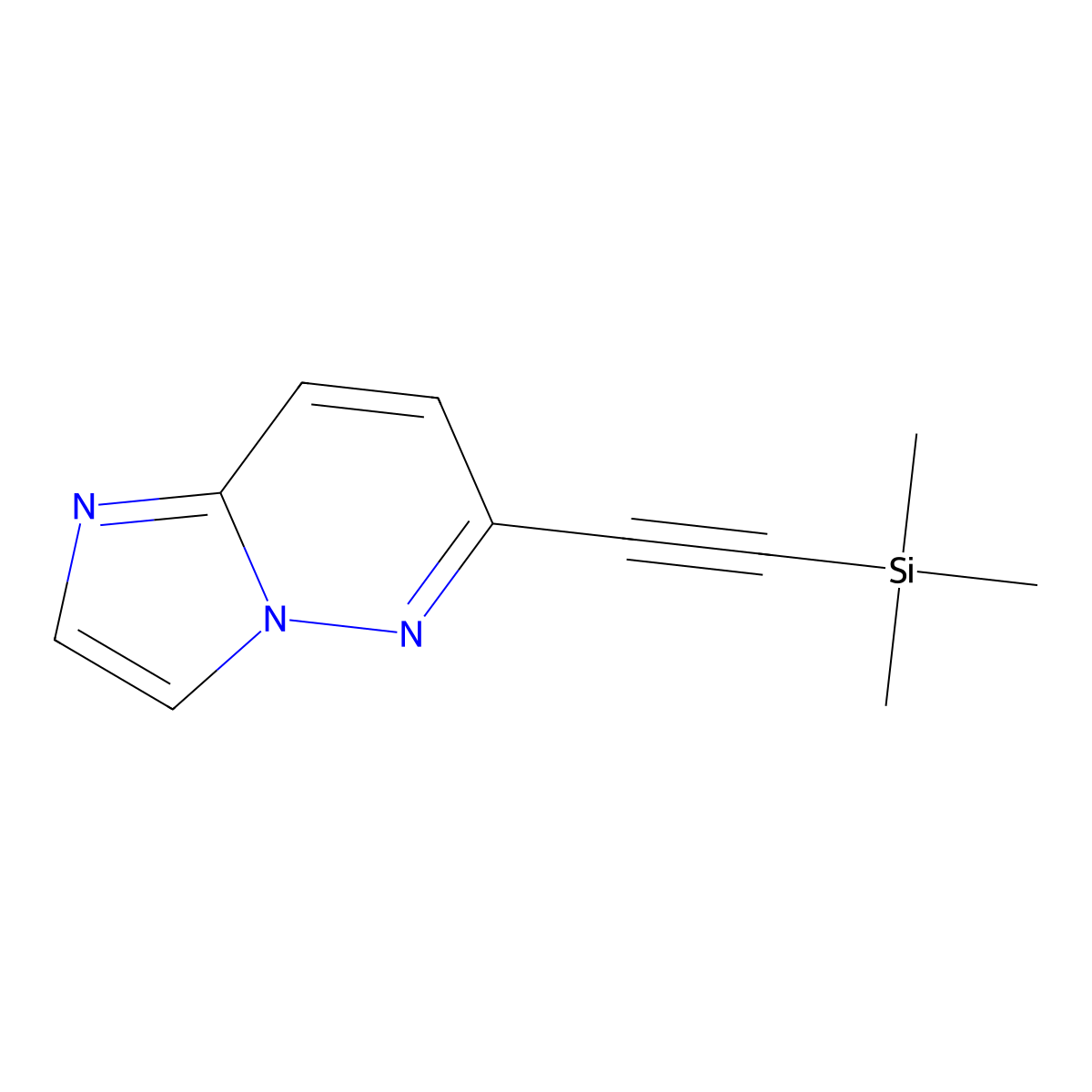 6-((Trimethylsilyl)ethynyl)imidazo[1,2-b]pyridazine molecular structure, CAS 2605201-93-0