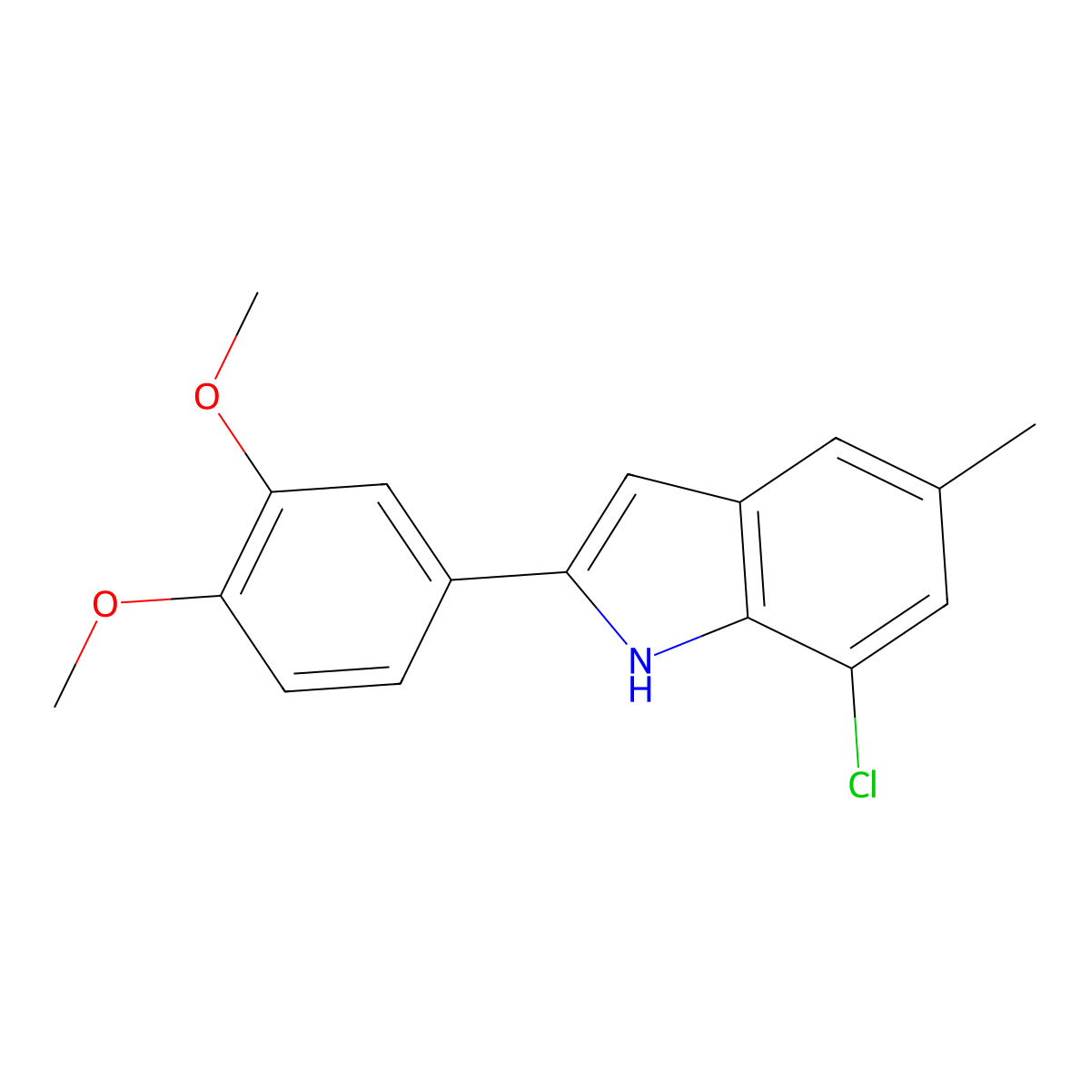 7-Chloro-2-(3,4-dimethoxyphenyl)-5-methyl-1H-indole molecular structure, CAS 2605217-95-4