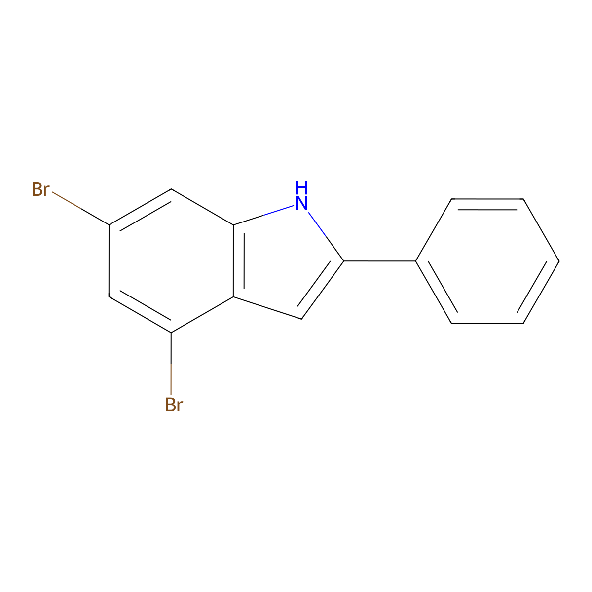 4,6-Dibromo-2-phenyl-1H-indole molecular structure, CAS 2605217-96-5