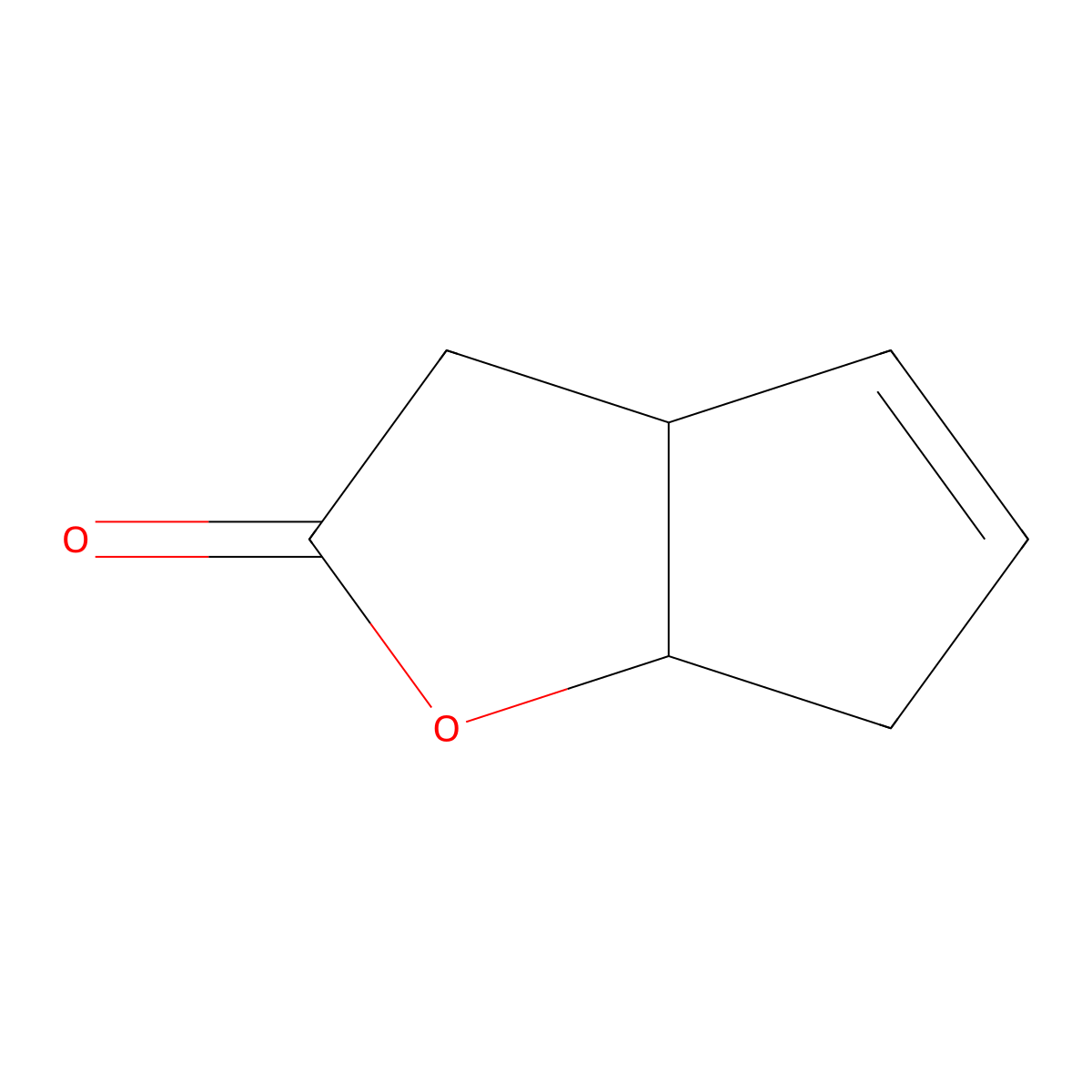 (3aR,6aS)-3,3a,6,6a-tetrahydro-2H-cyclopenta(b)furan-2-one molecular structure, CAS 26054-46-6