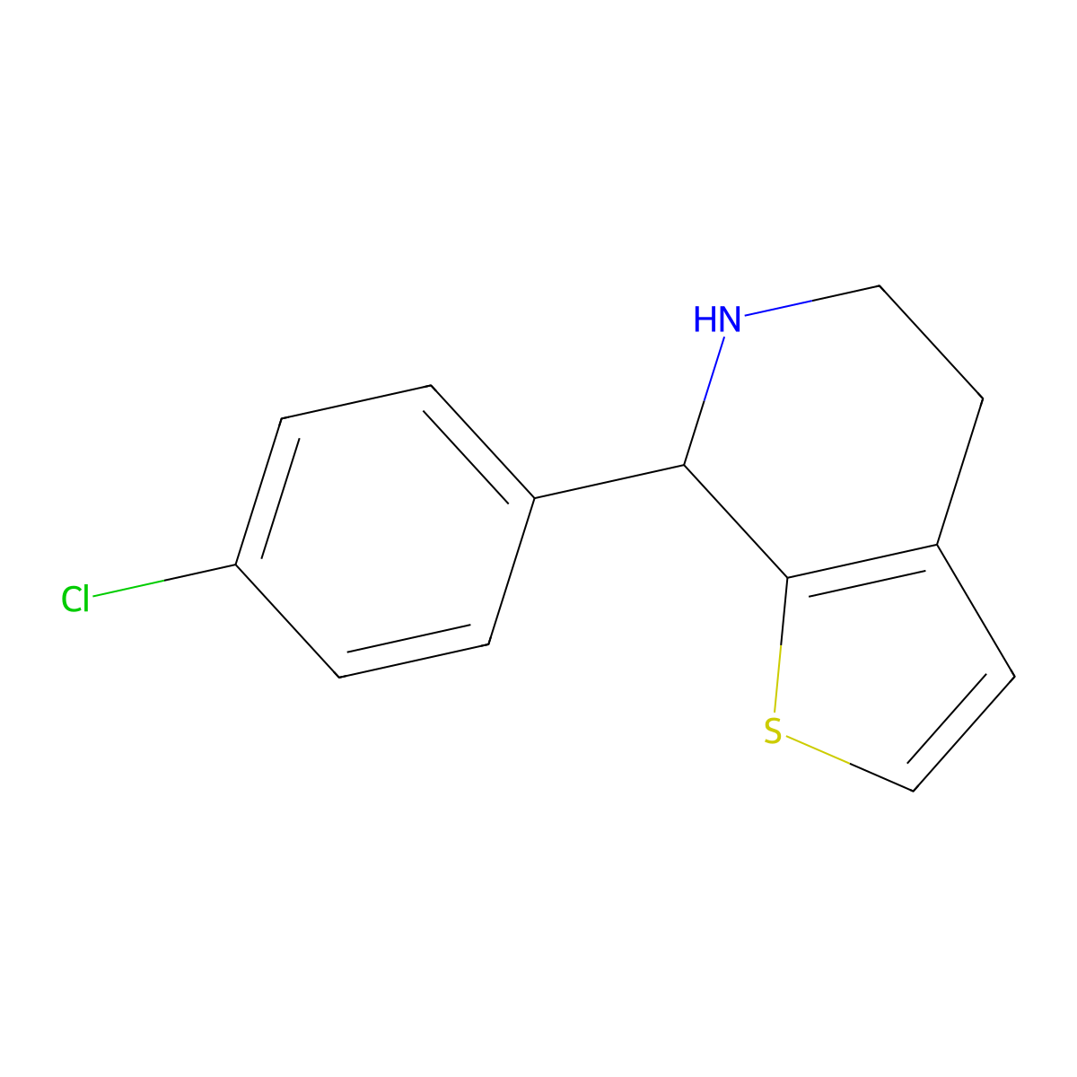 7-(4-Chlorophenyl)-4,5,6,7-tetrahydrothieno[2,3-c]pyridine molecular structure, CAS 260545-75-3