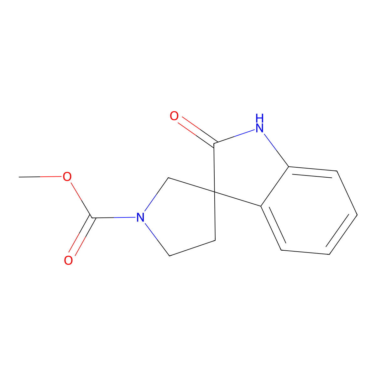 Methyl 2-oxospiro[indoline-3,3'-pyrrolidine]-1'-carboxylate molecular structure, CAS 260550-38-7