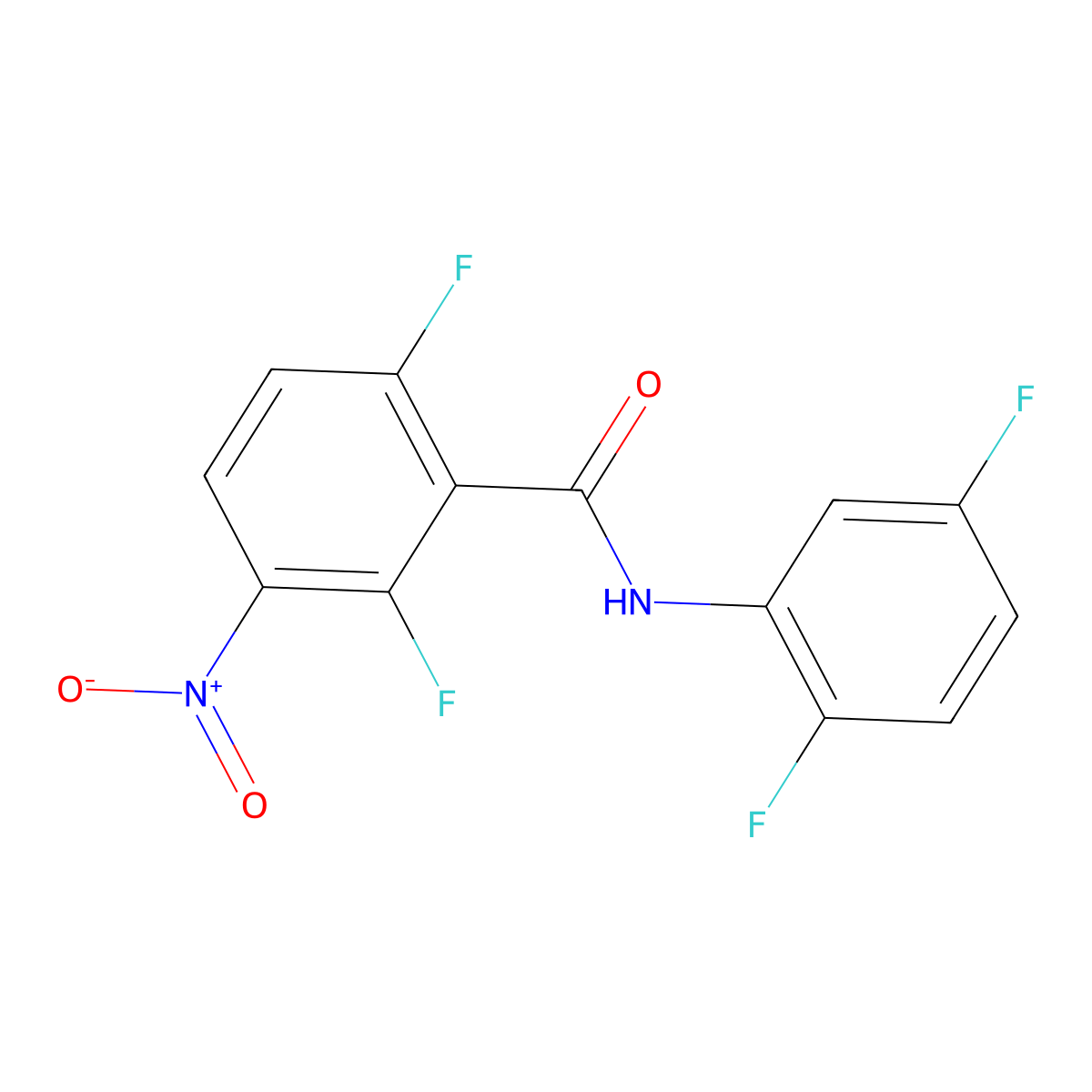 N-(2,5-difluorophenyl)-2,6-difluoro-3-nitrobenzamide molecular structure, CAS 260553-00-2