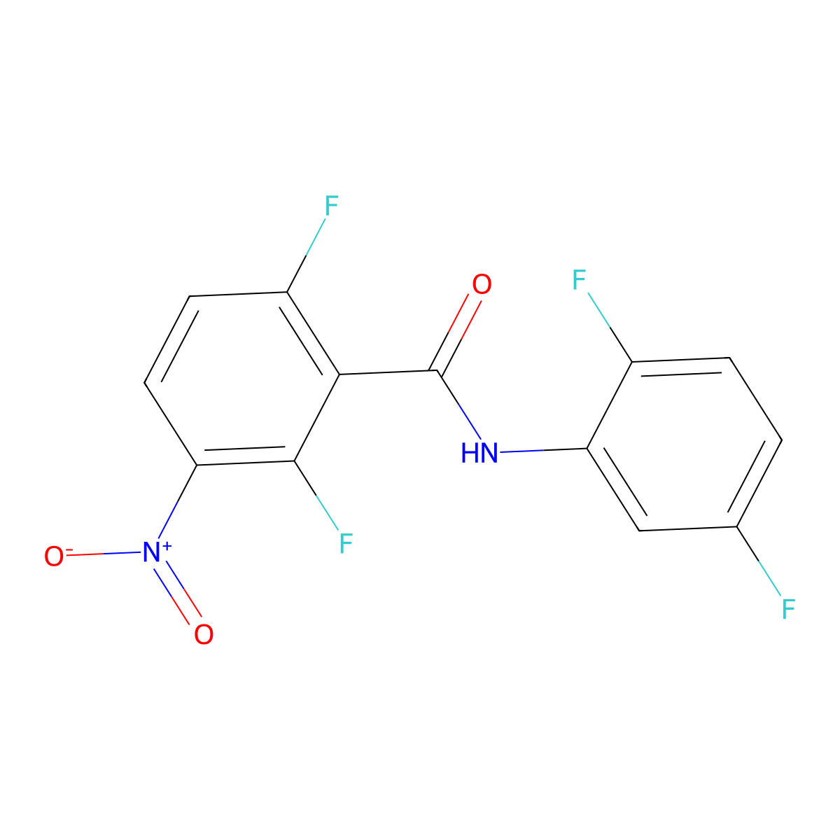 N-(2,5-difluorophenyl)-2,6-difluoro-3-nitrobenzamide molecular structure, CAS 260553-00-2