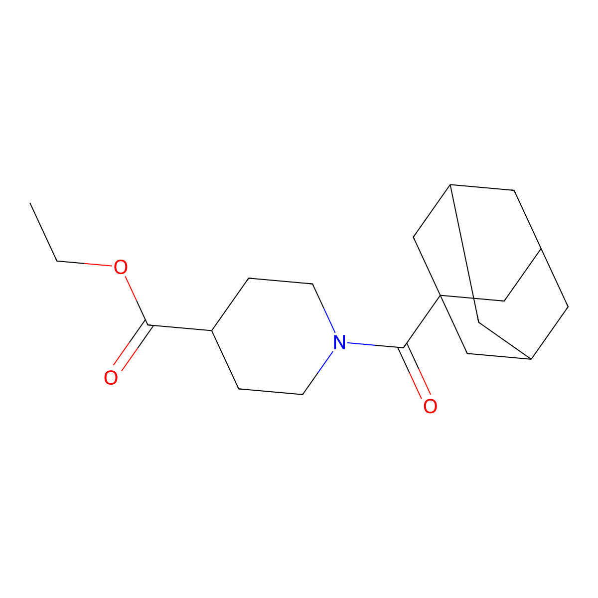 Ethyl 1-(1-adamantylcarbonyl)piperidine-4-carboxylate molecular structure, CAS 260553-08-0