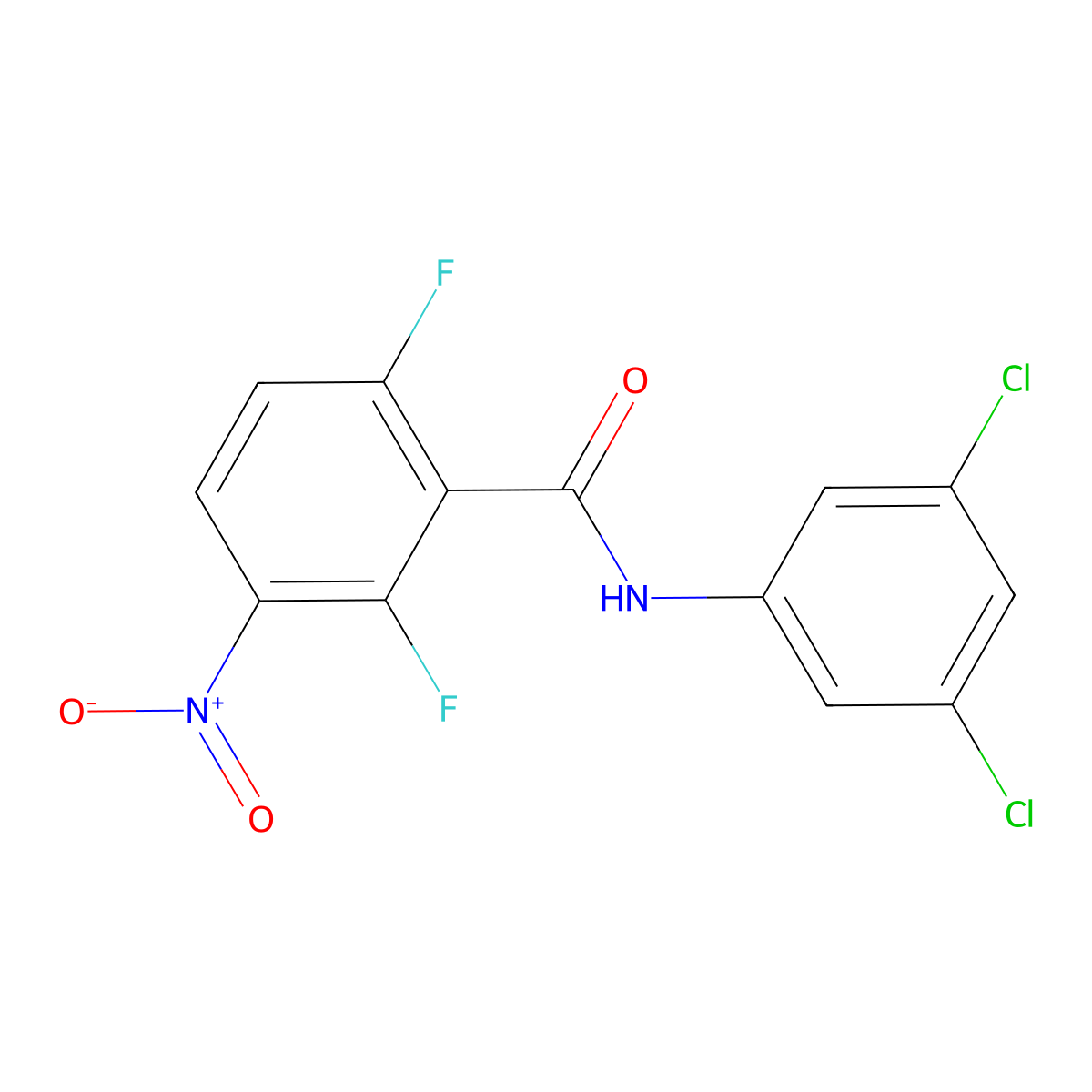N-(3,5-dichlorophenyl)-2,6-difluoro-3-nitrobenzamide molecular structure, CAS 260553-19-3